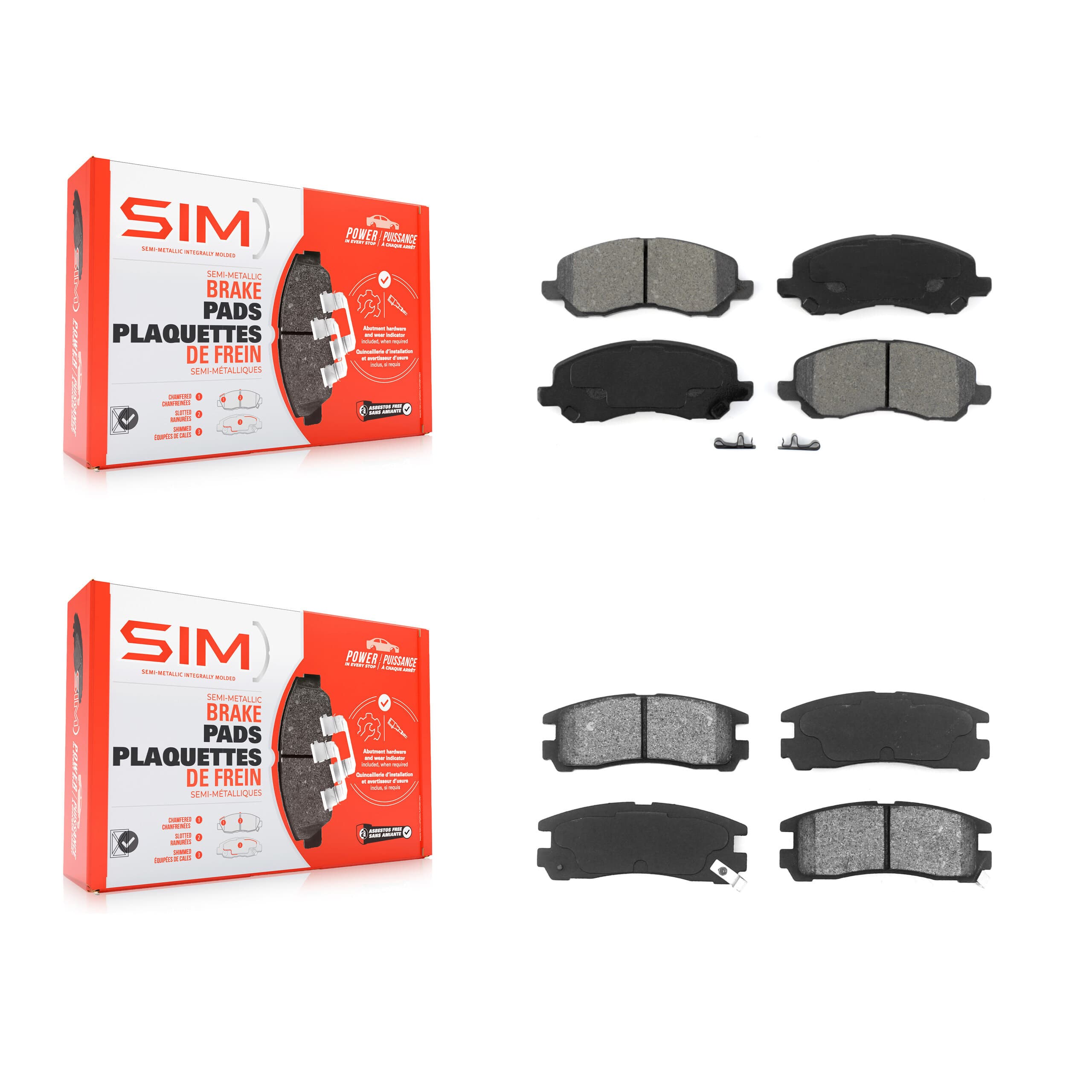 SIM - KSM-100383 - Front and Rear Disc Brake Pad Kits image 1