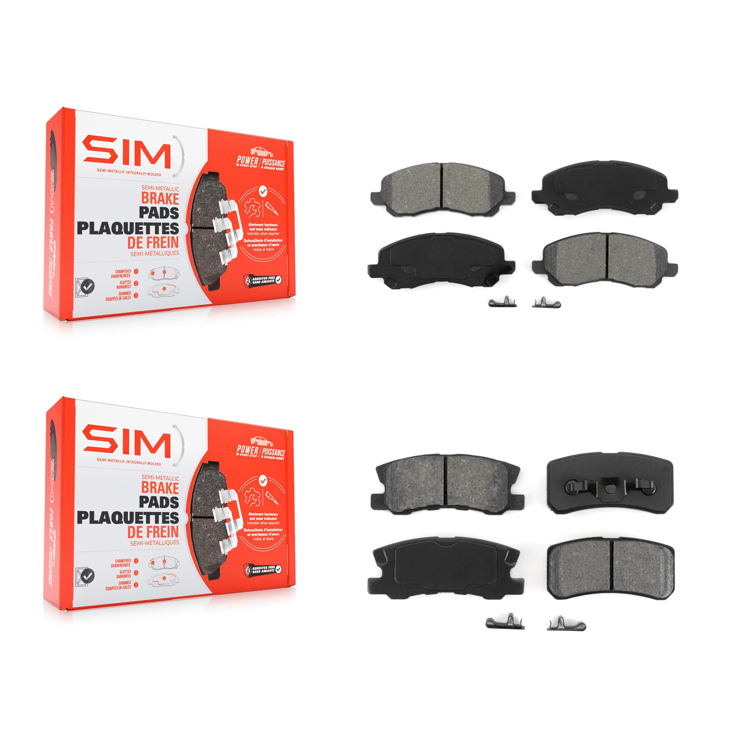 SIM - KSM-100384 - Front and Rear Disc Brake Pad Kits image 1