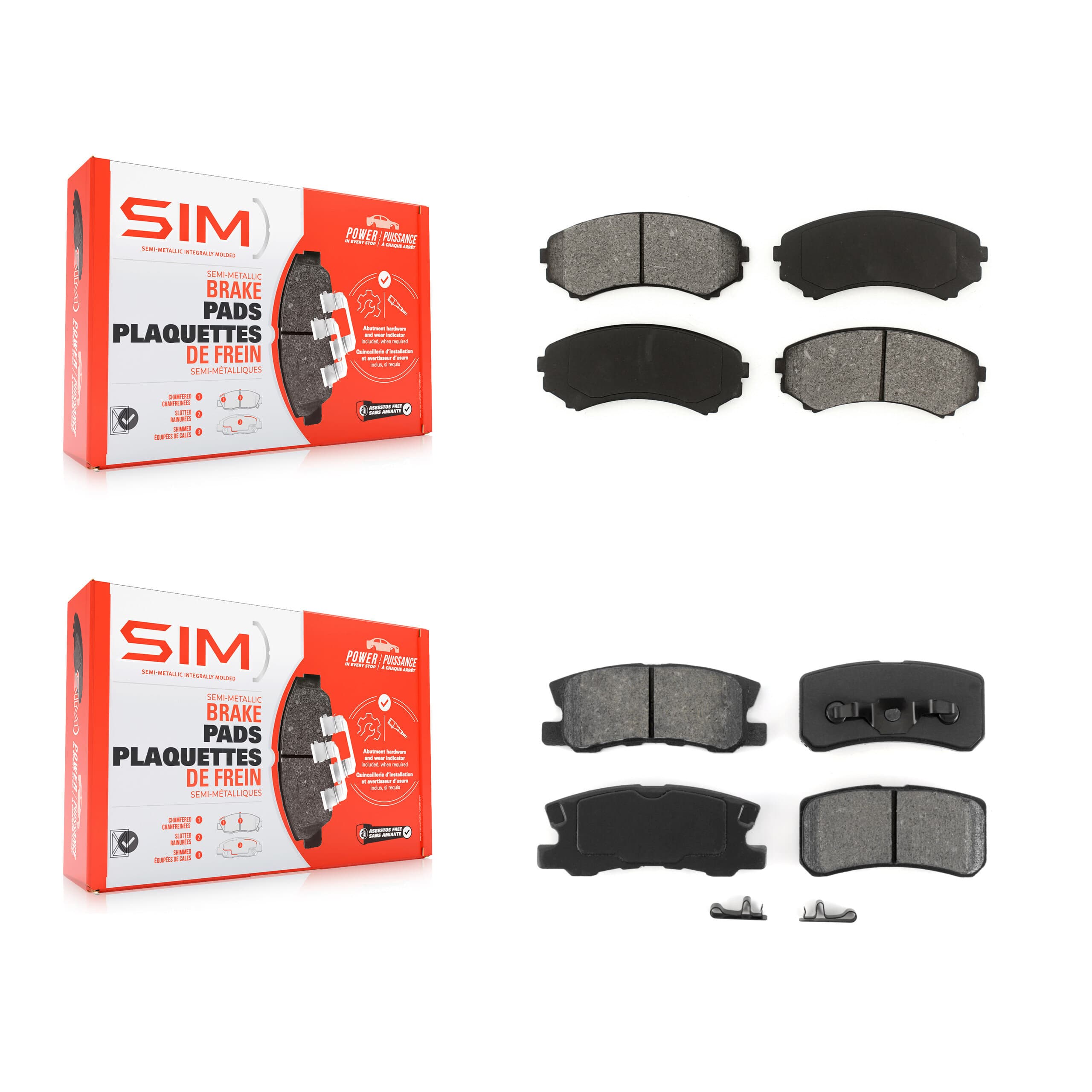 SIM - KSM-100385 - Front and Rear Disc Brake Pad Kits image 1