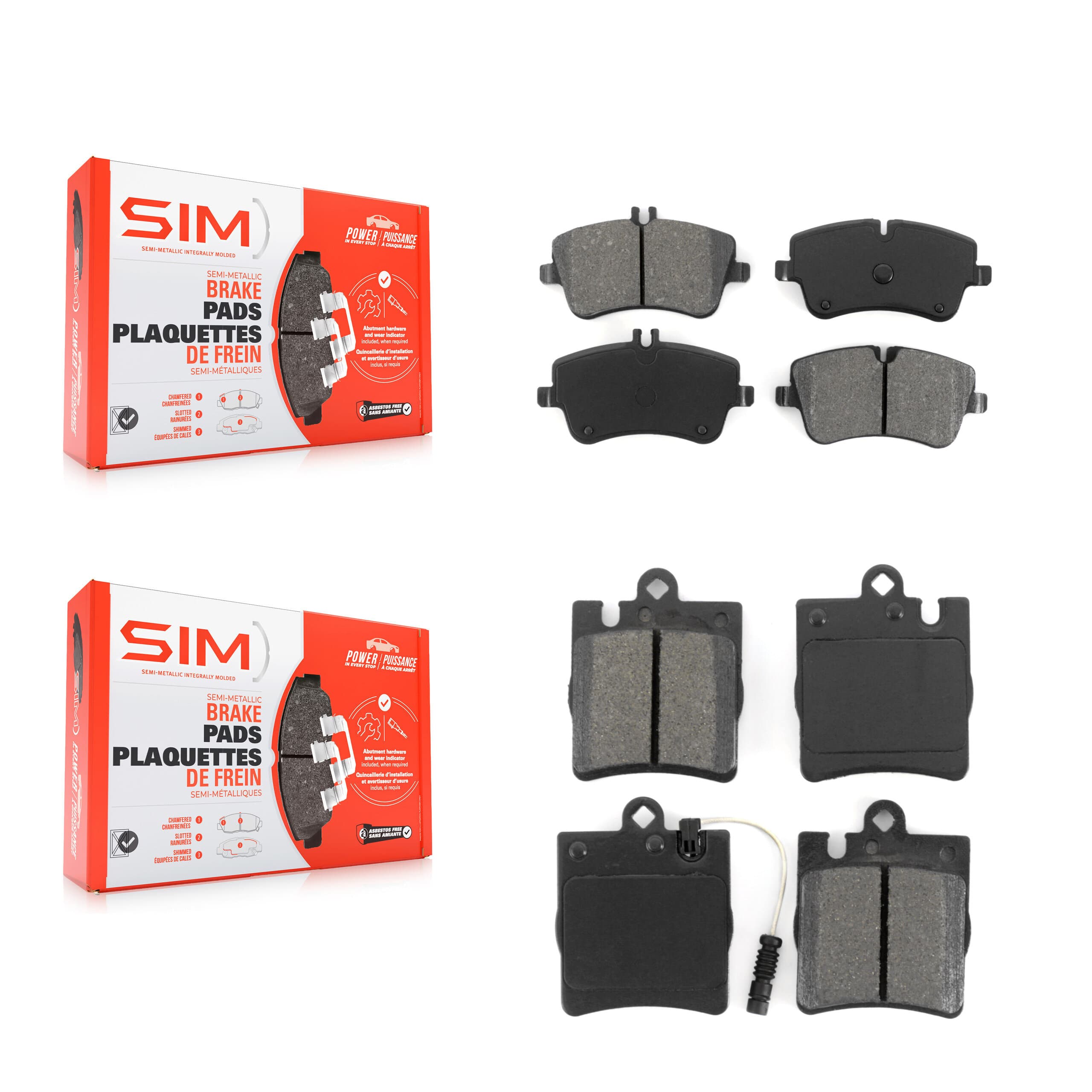 SIM - KSM-100388 - Front and Rear Disc Brake Pad Kits image 1
