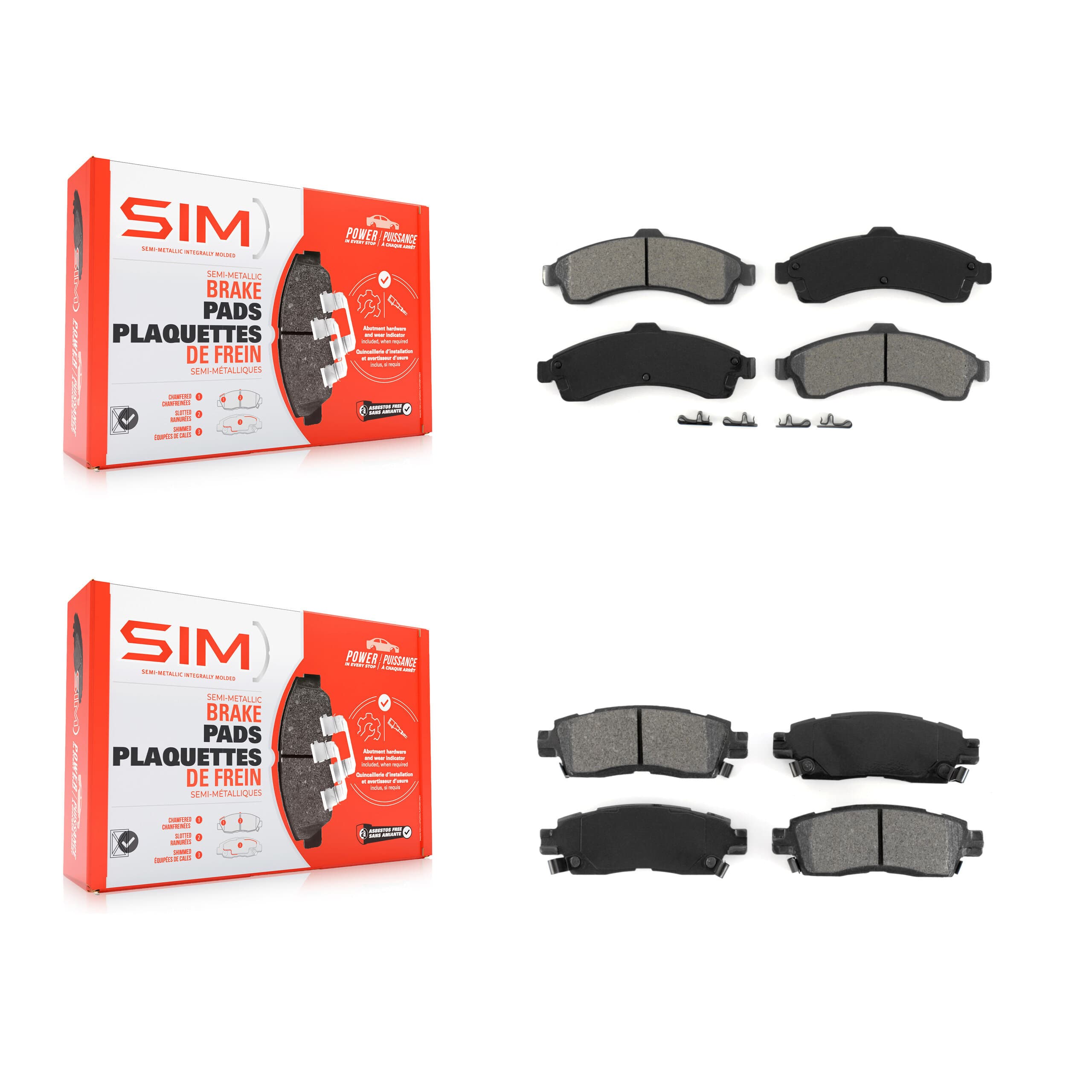SIM - KSM-100389 - Front and Rear Disc Brake Pad Kits image 1