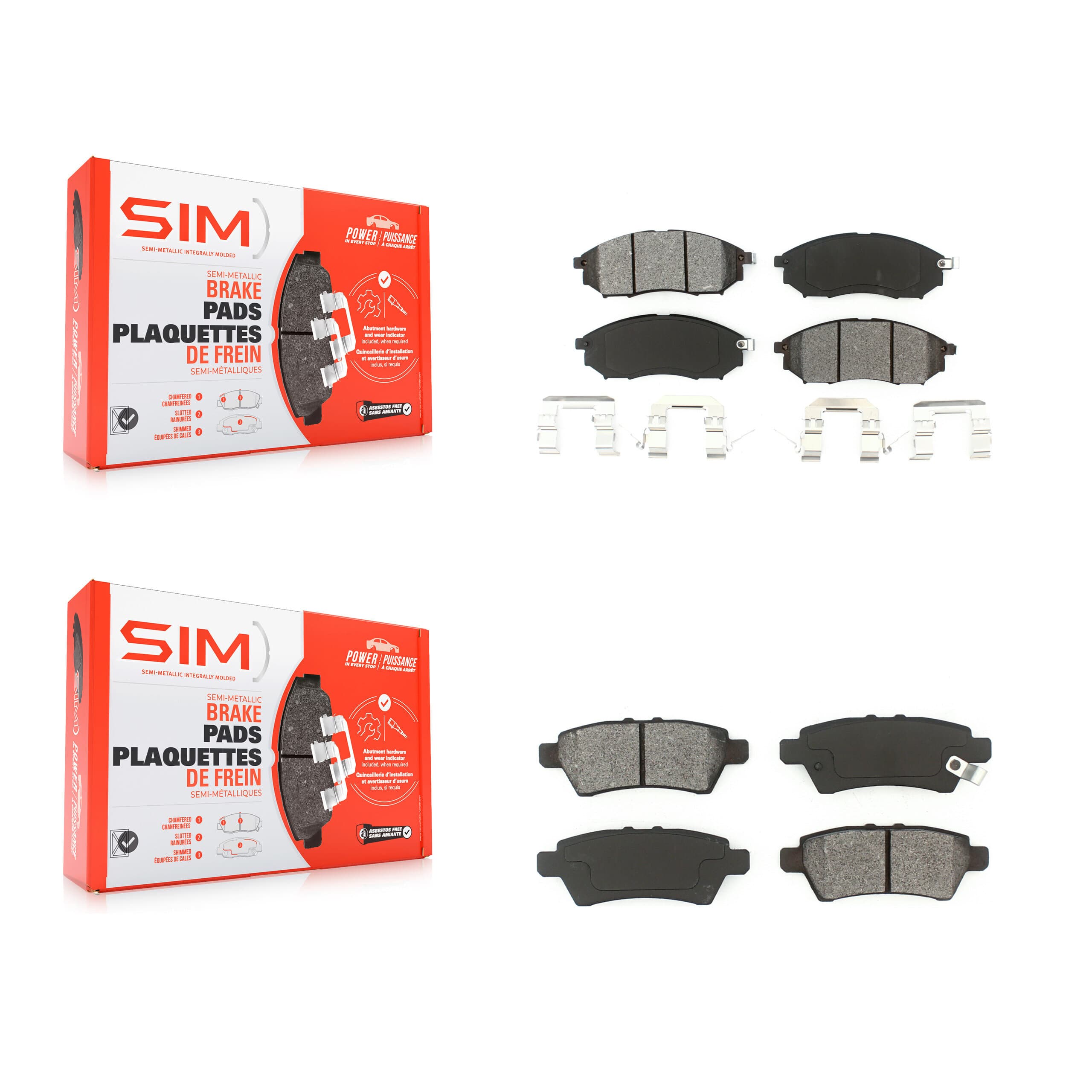 SIM - KSM-100392 - Front and Rear Disc Brake Pad Kits image 1