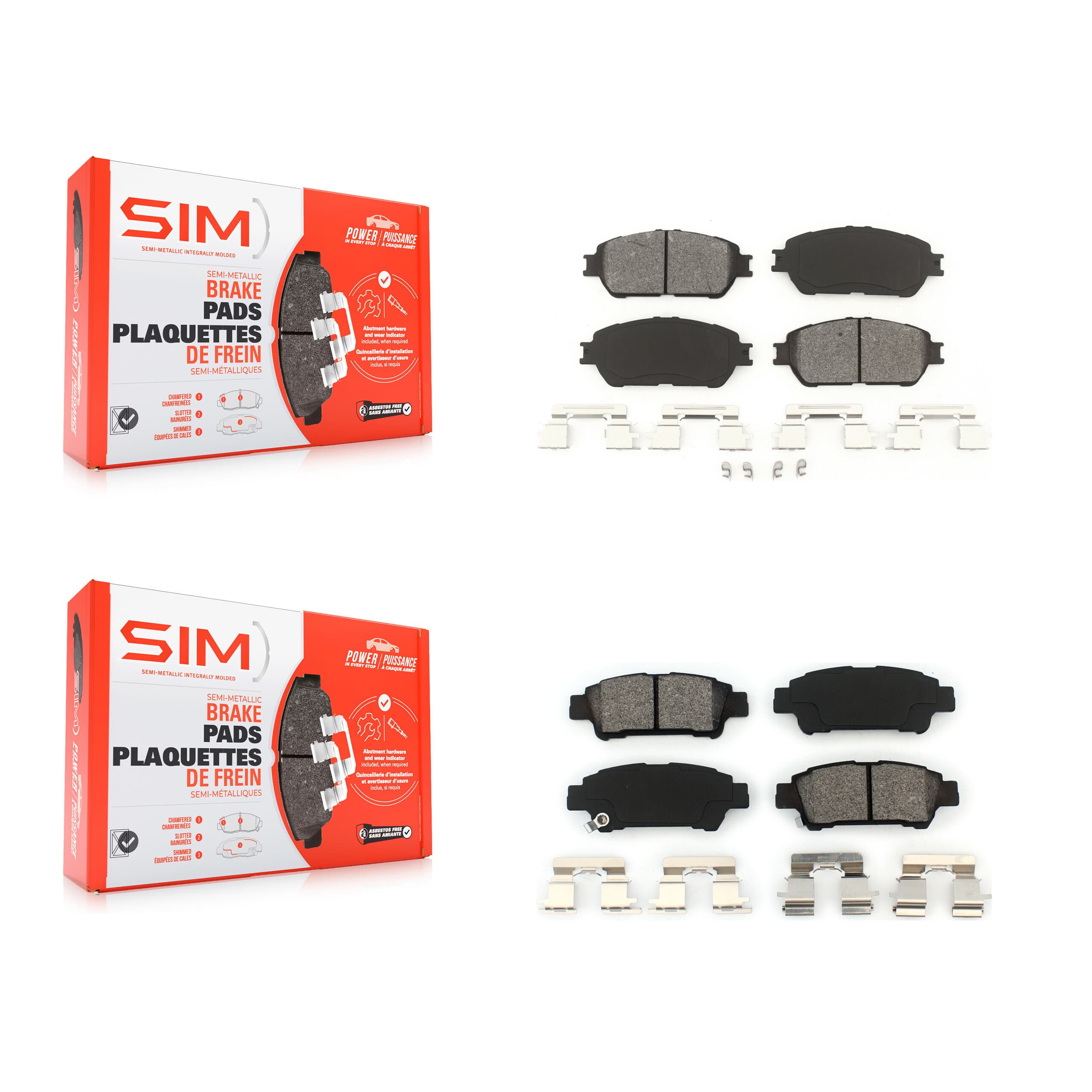 SIM - KSM-100399 - Front and Rear Disc Brake Pad Kits image 1