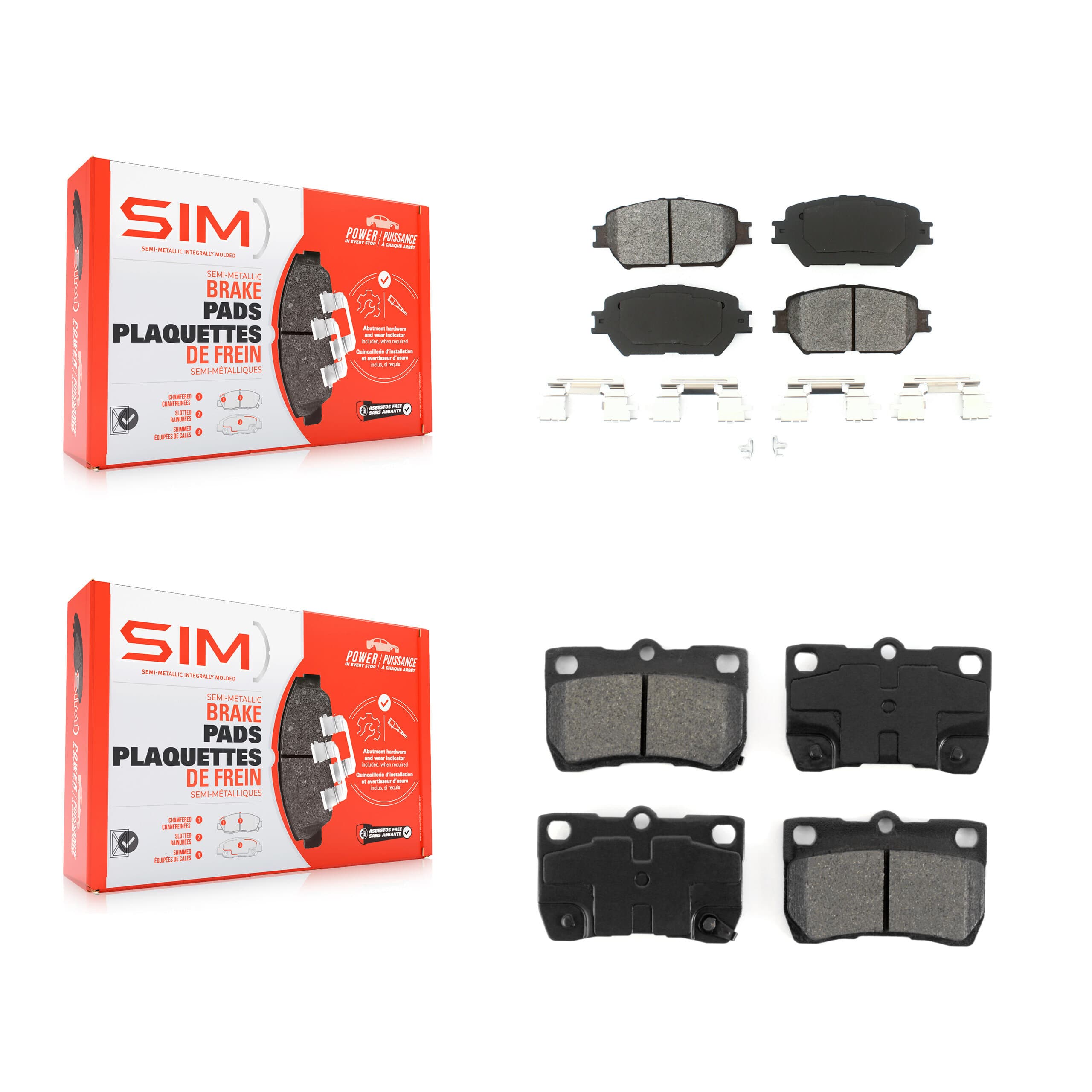 SIM - KSM-100400 - Front and Rear Disc Brake Pad Kits image 1