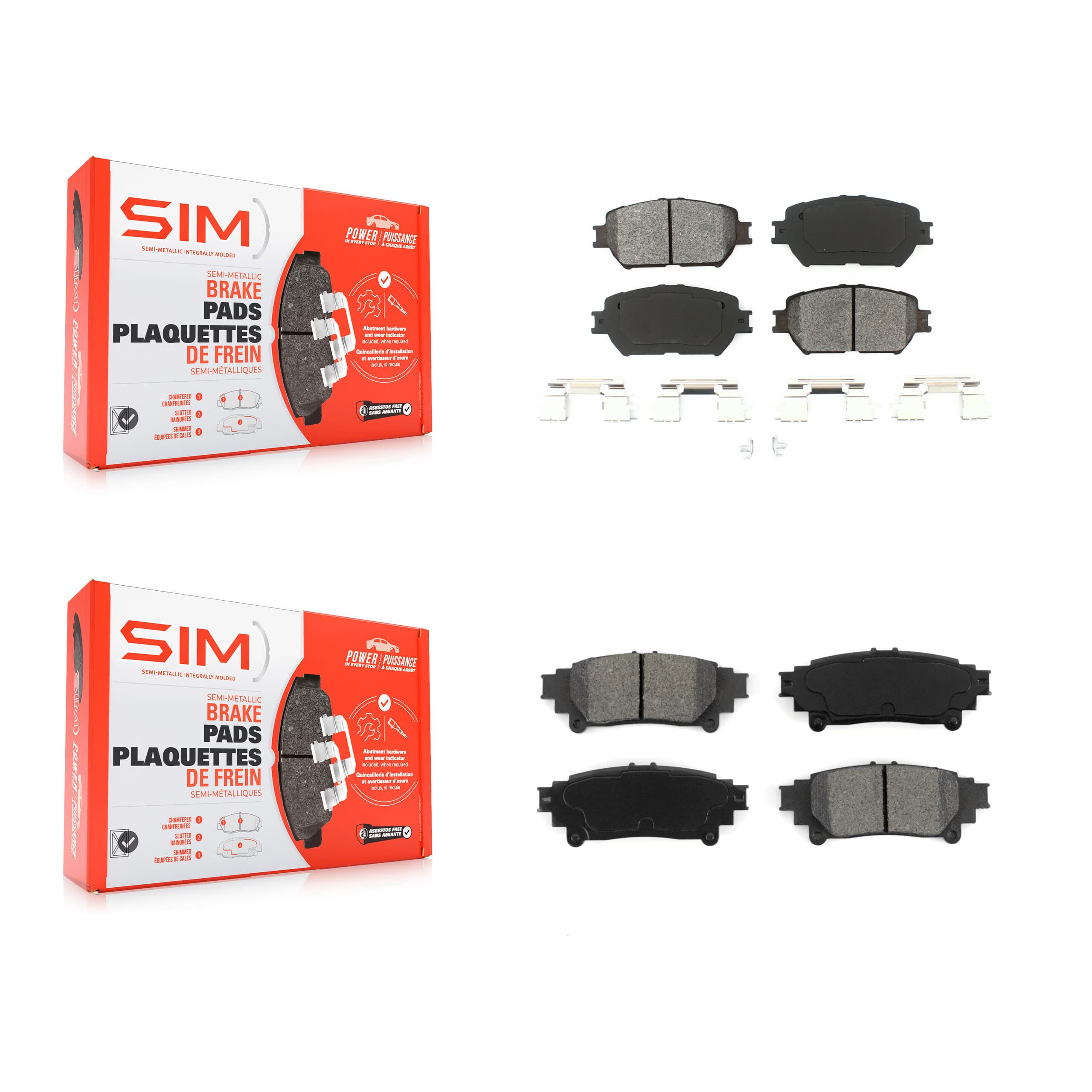 SIM - KSM-100401 - Front and Rear Disc Brake Pad Kits image 1