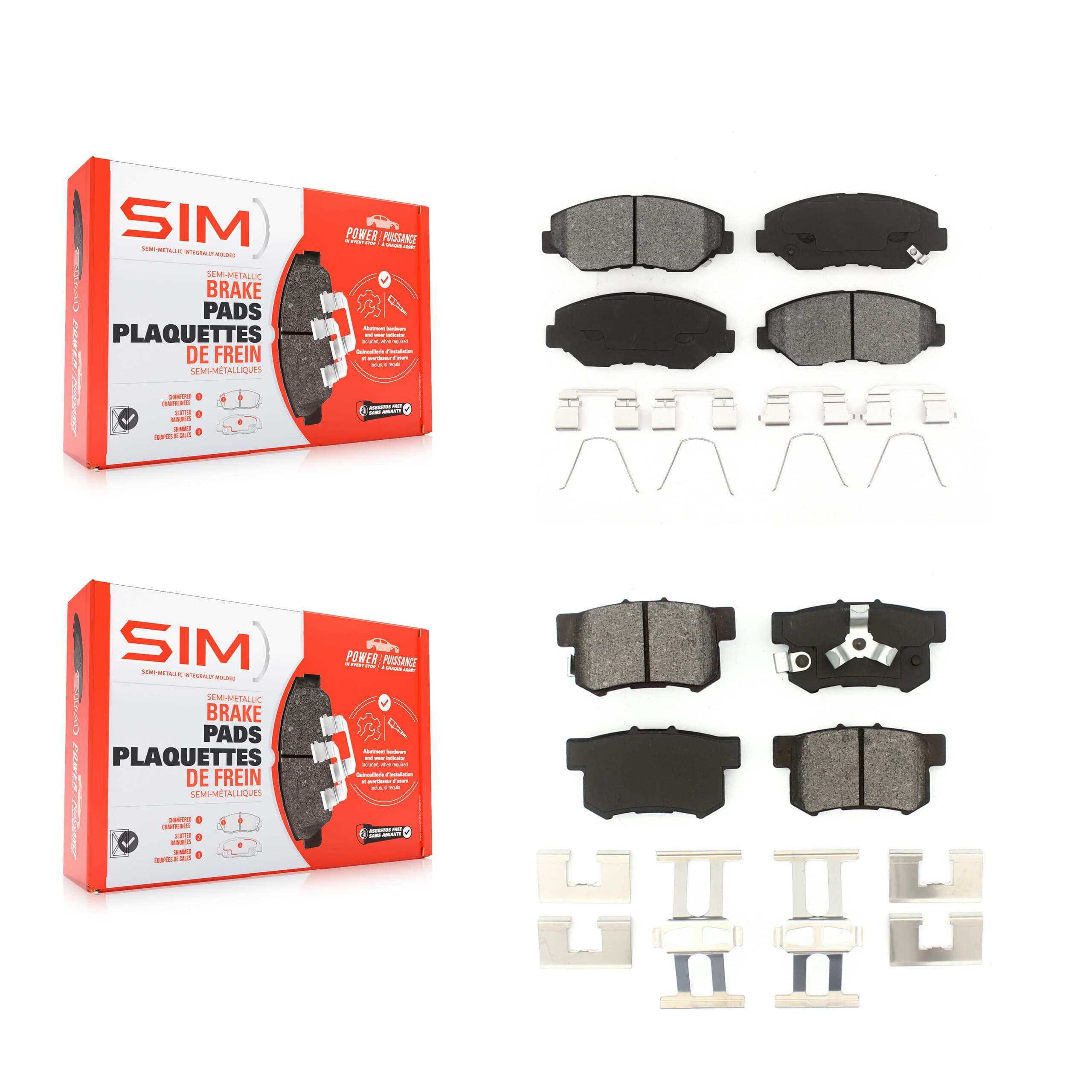 SIM - KSM-100405 - Front and Rear Disc Brake Pad Kits image 1