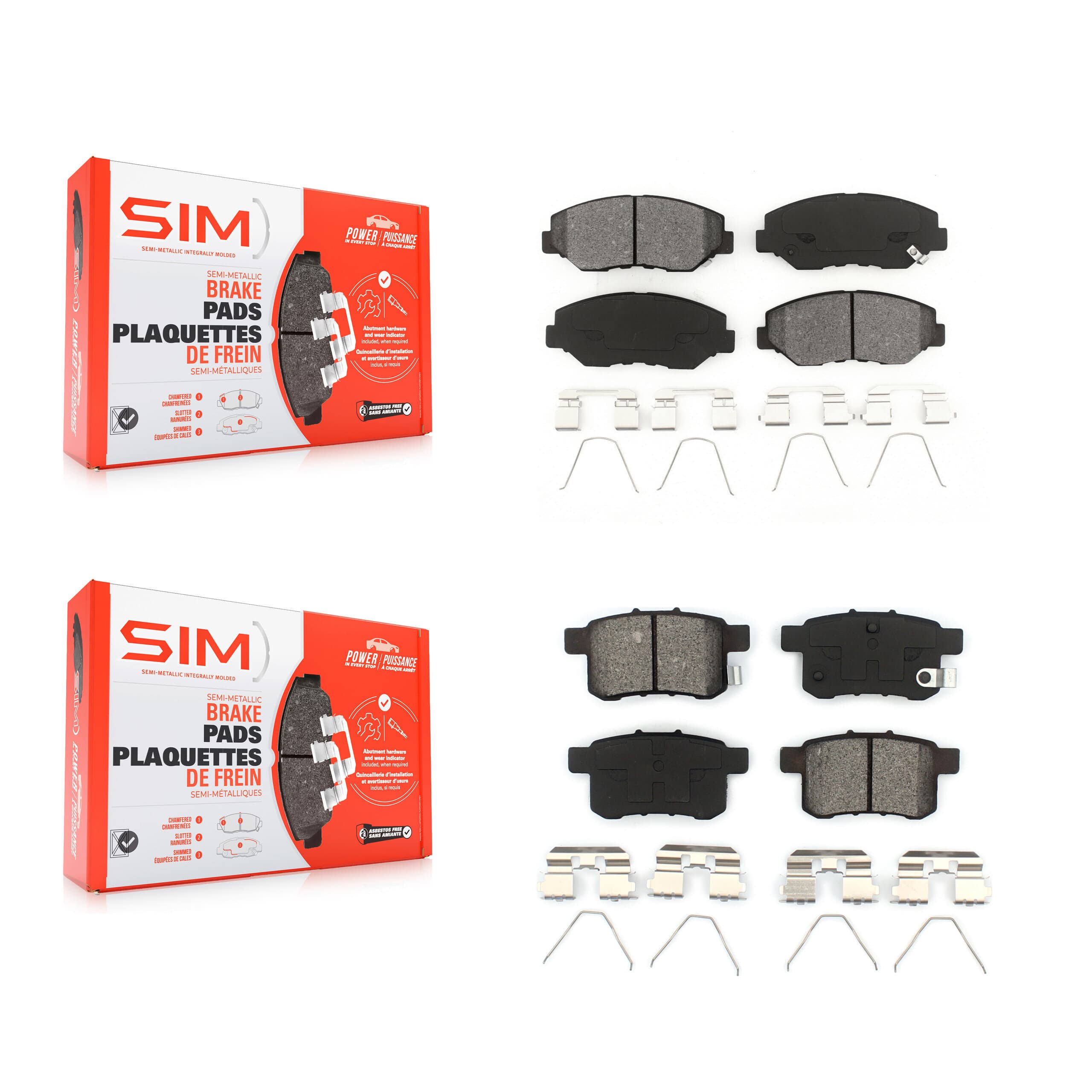 SIM - KSM-100406 - Front and Rear Disc Brake Pad Kits image 1