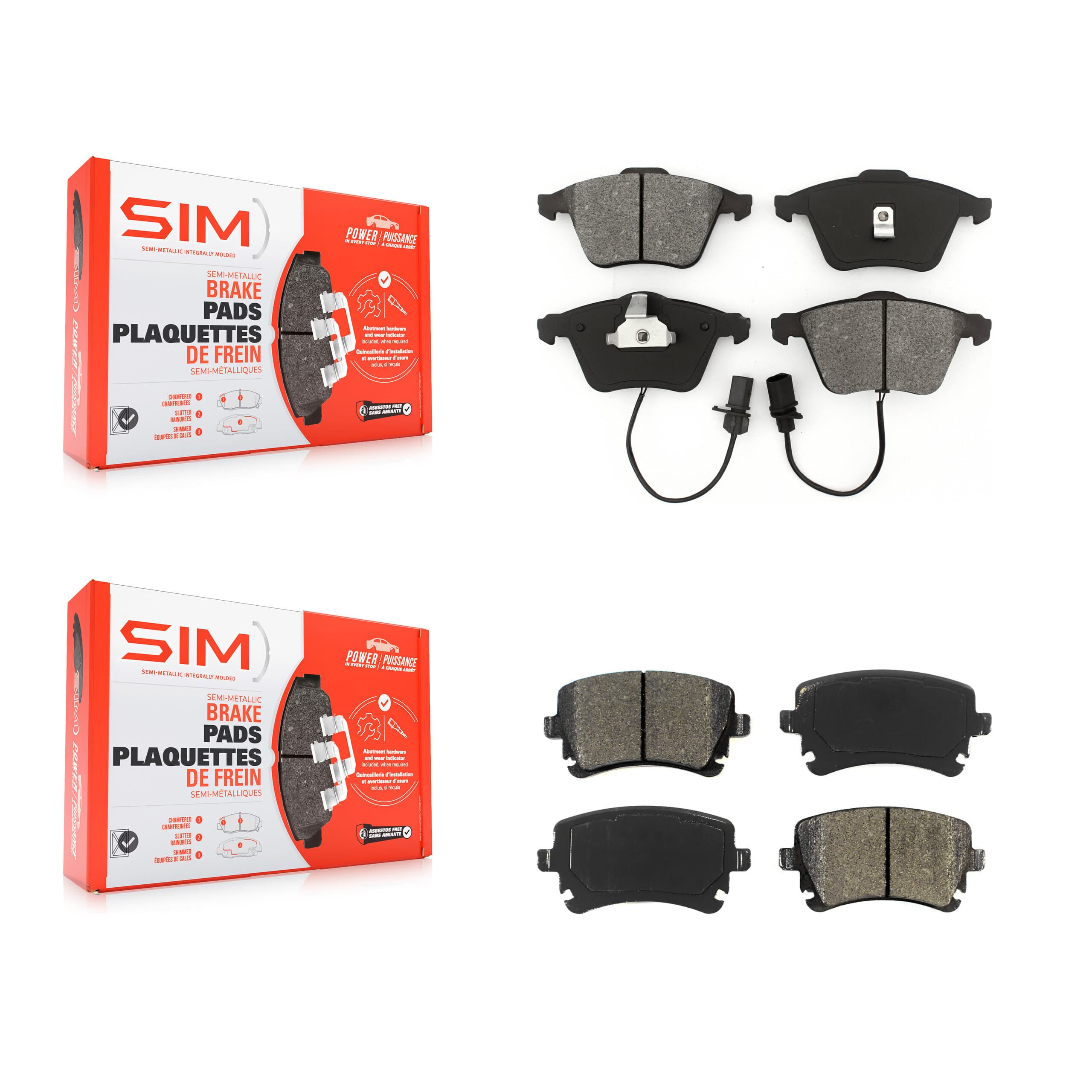 SIM - KSM-100410 - Front and Rear Disc Brake Pad Kits image 1