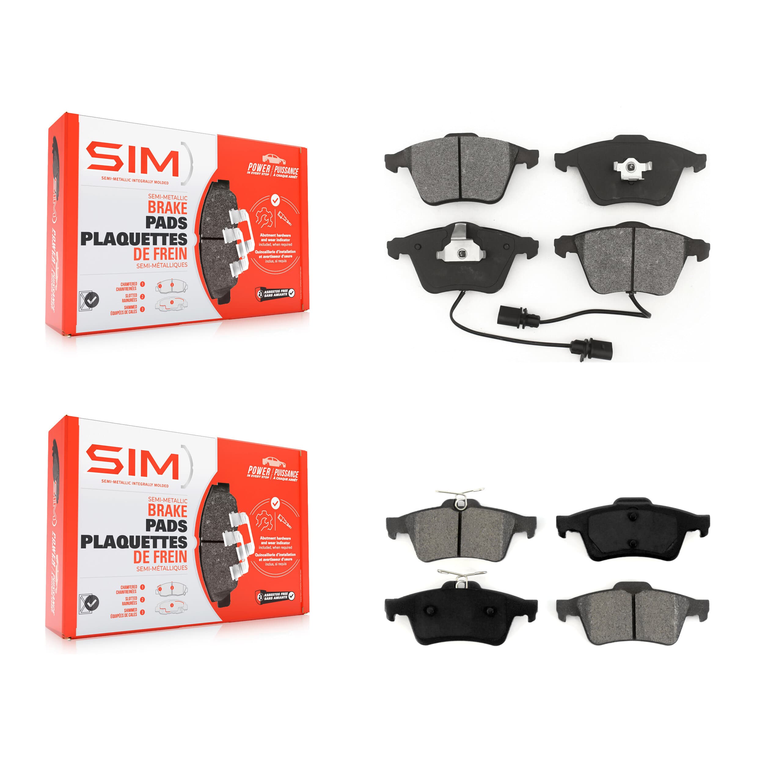 SIM - KSM-100413 - Front and Rear Disc Brake Pad Kits image 1