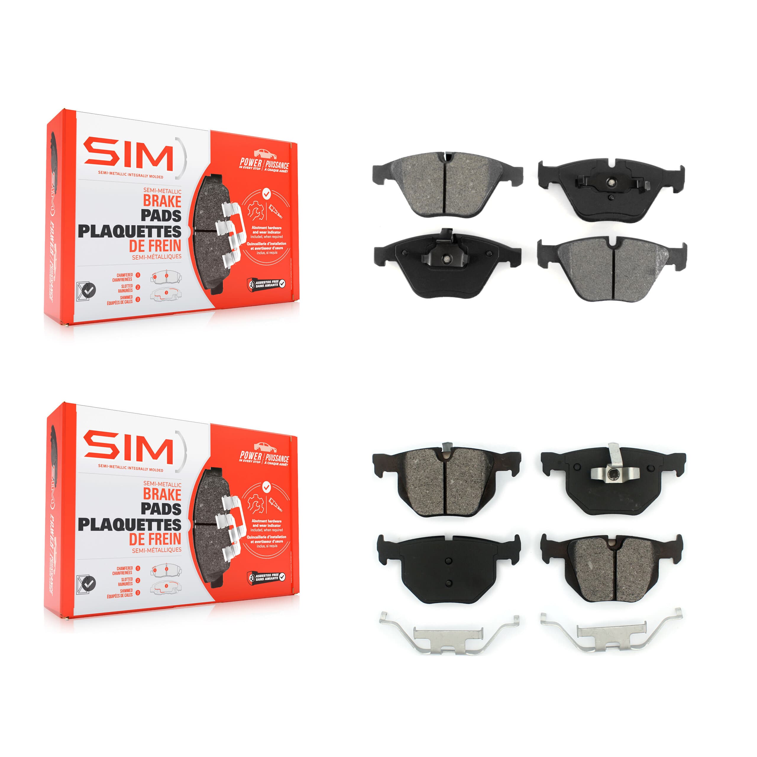 SIM - KSM-100415 - Front and Rear Disc Brake Pad Kits image 1