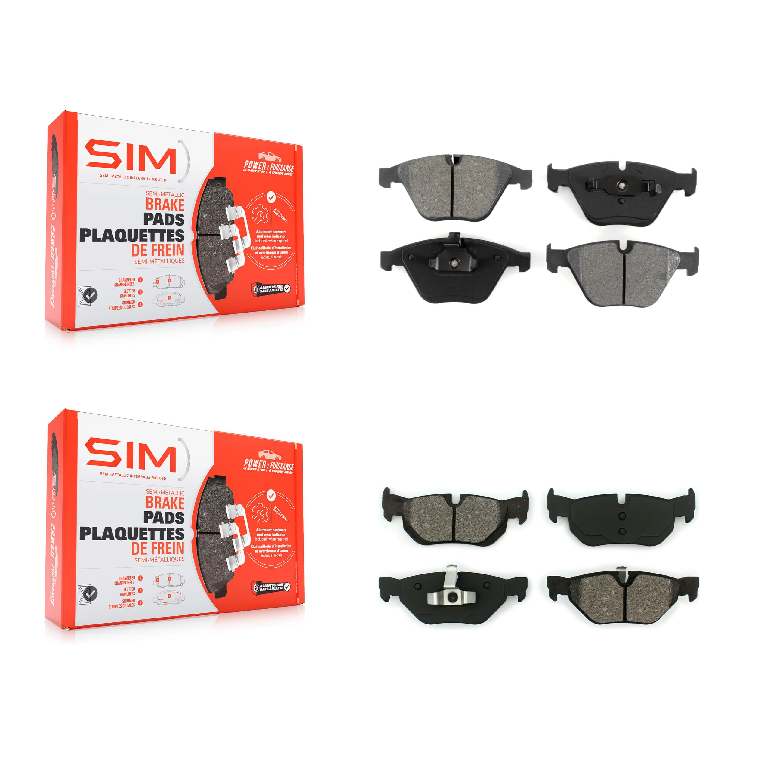SIM - KSM-100416 - Front and Rear Disc Brake Pad Kits image 1