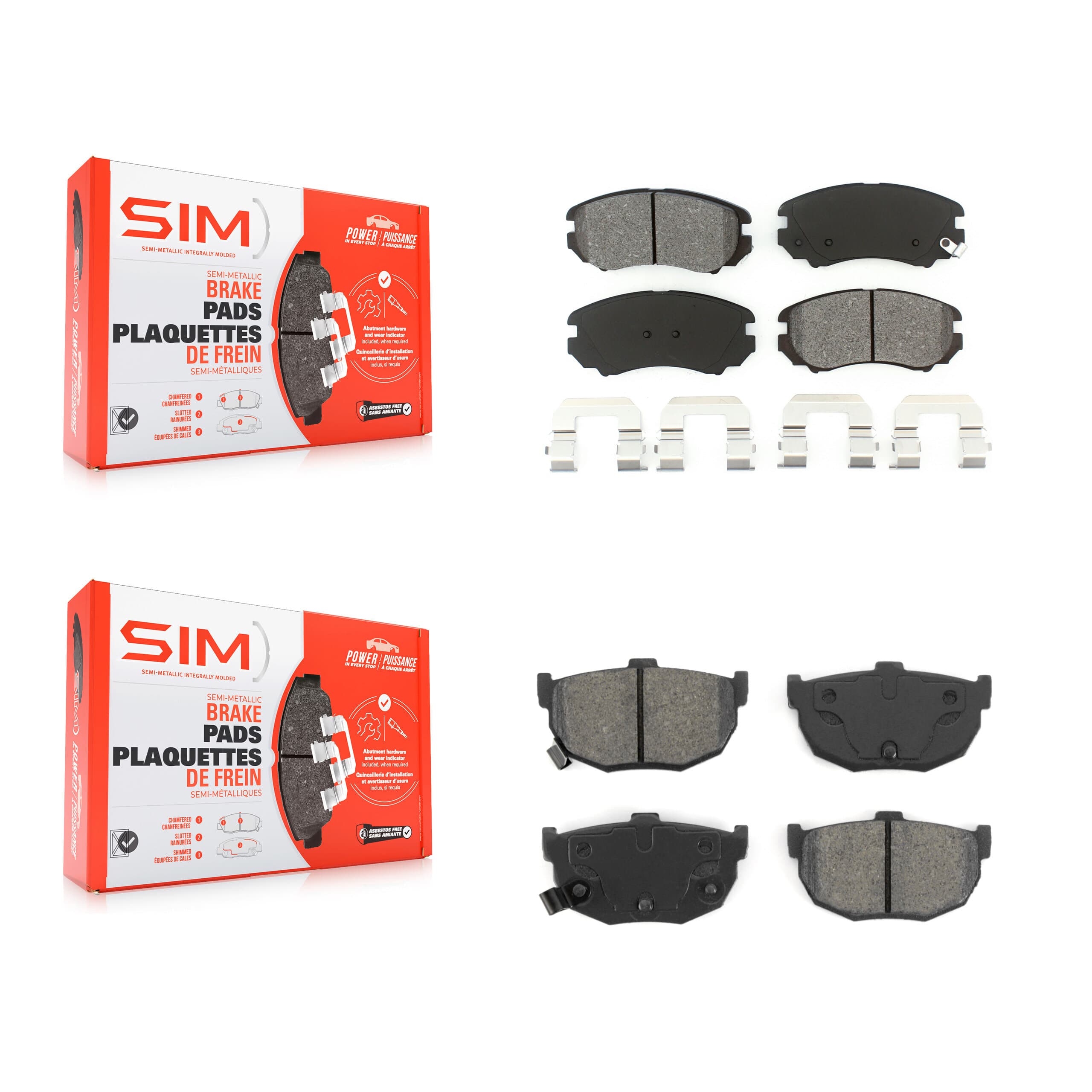 SIM - KSM-100421 - Front and Rear Disc Brake Pad Kits image 1
