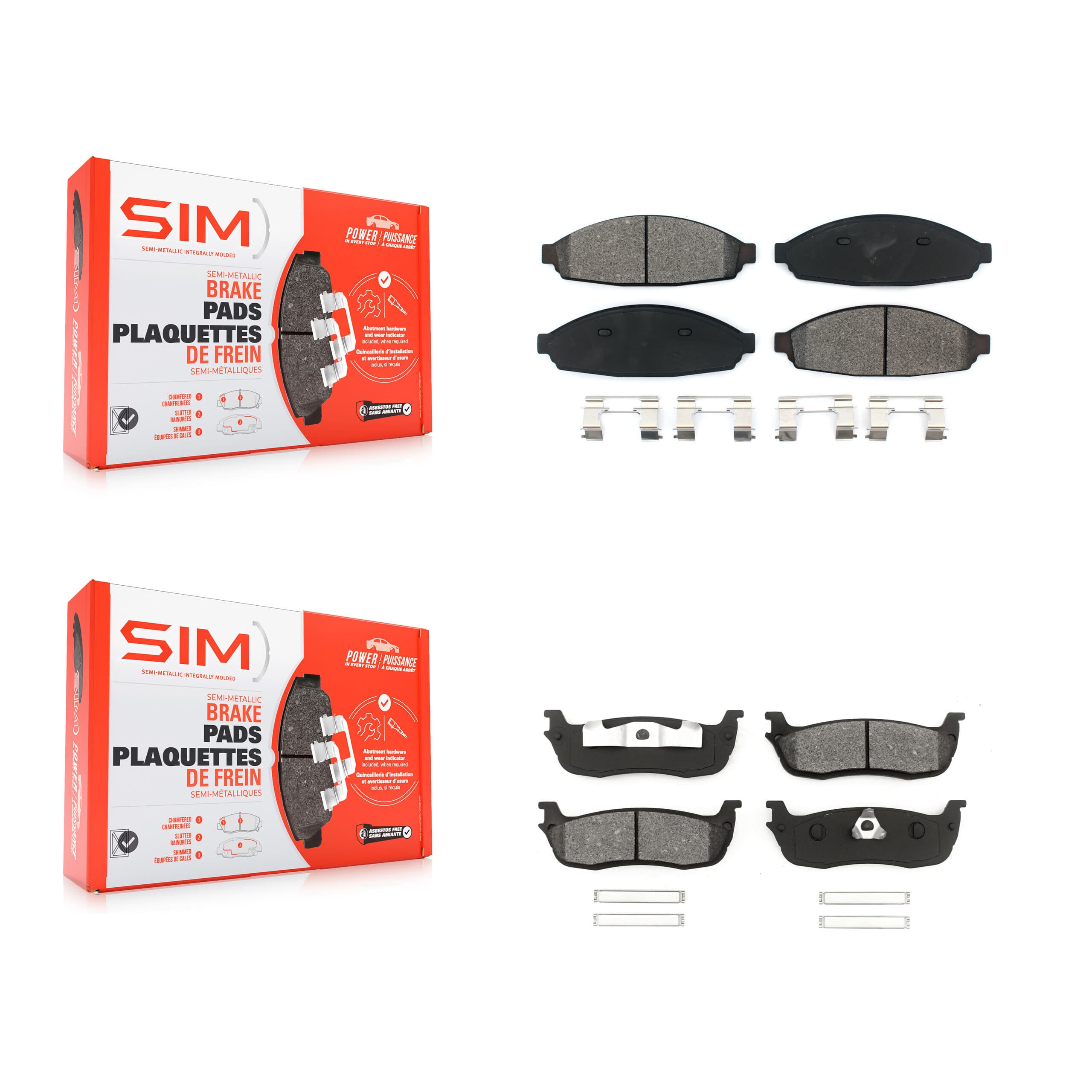 SIM - KSM-100426 - Front and Rear Disc Brake Pad Kits image 1