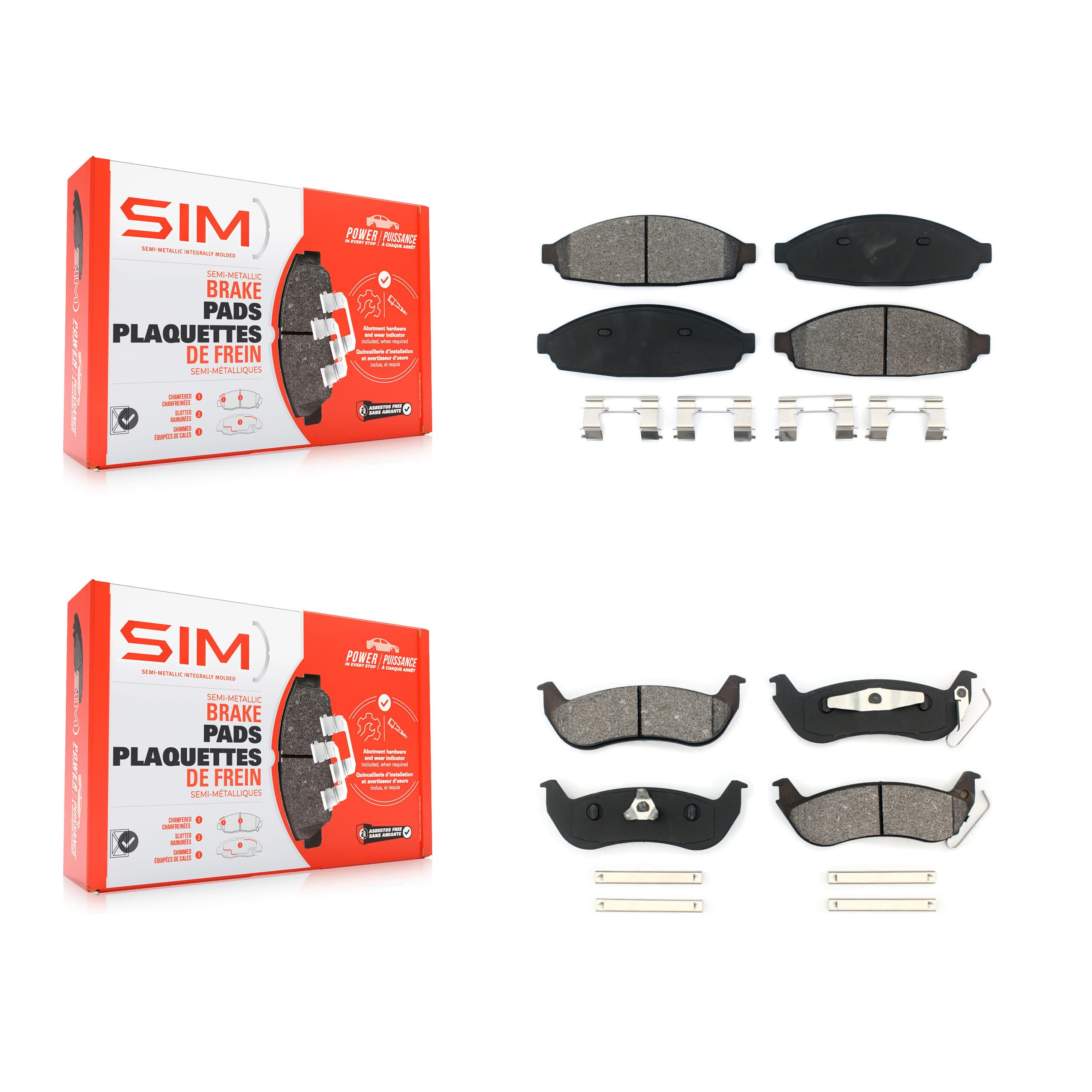 SIM - KSM-100427 - Front and Rear Disc Brake Pad Kits image 1