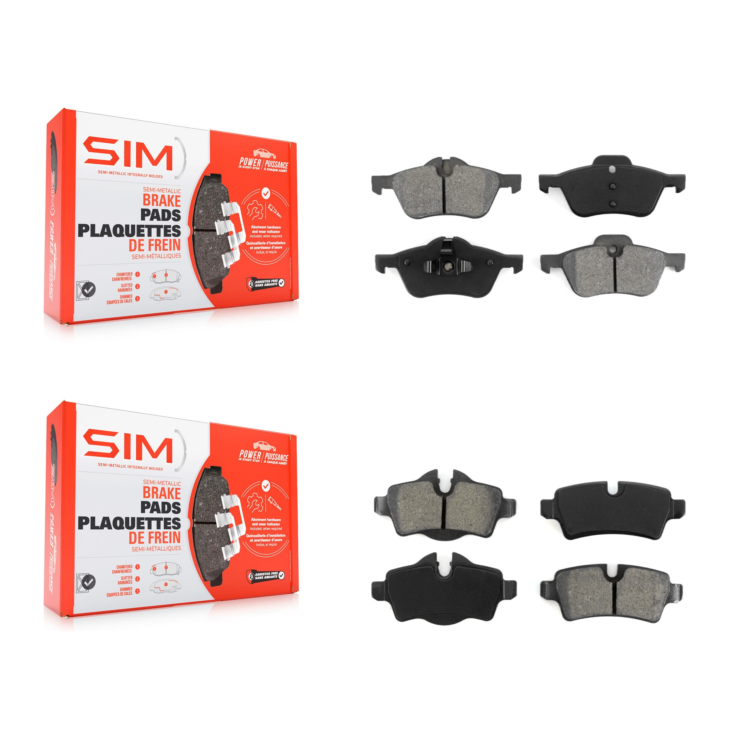 SIM - KSM-100430 - Front and Rear Disc Brake Pad Kits image 1