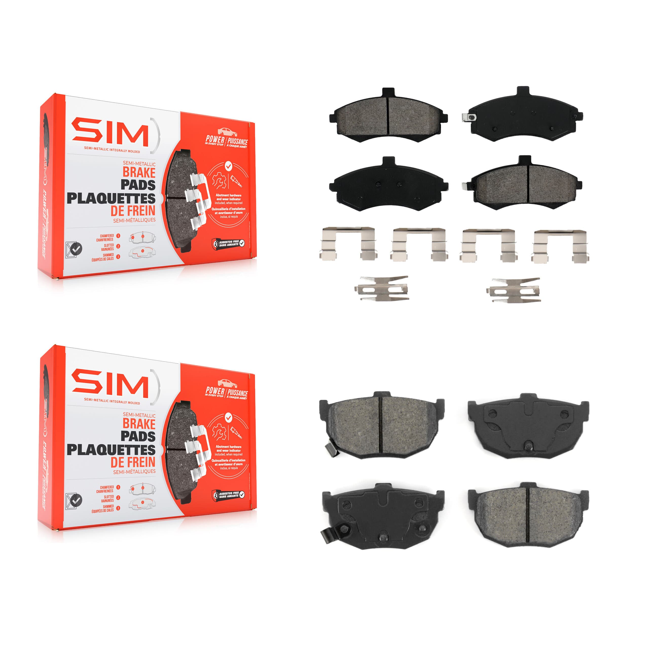 SIM - KSM-100431 - Front and Rear Disc Brake Pad Kits image 1