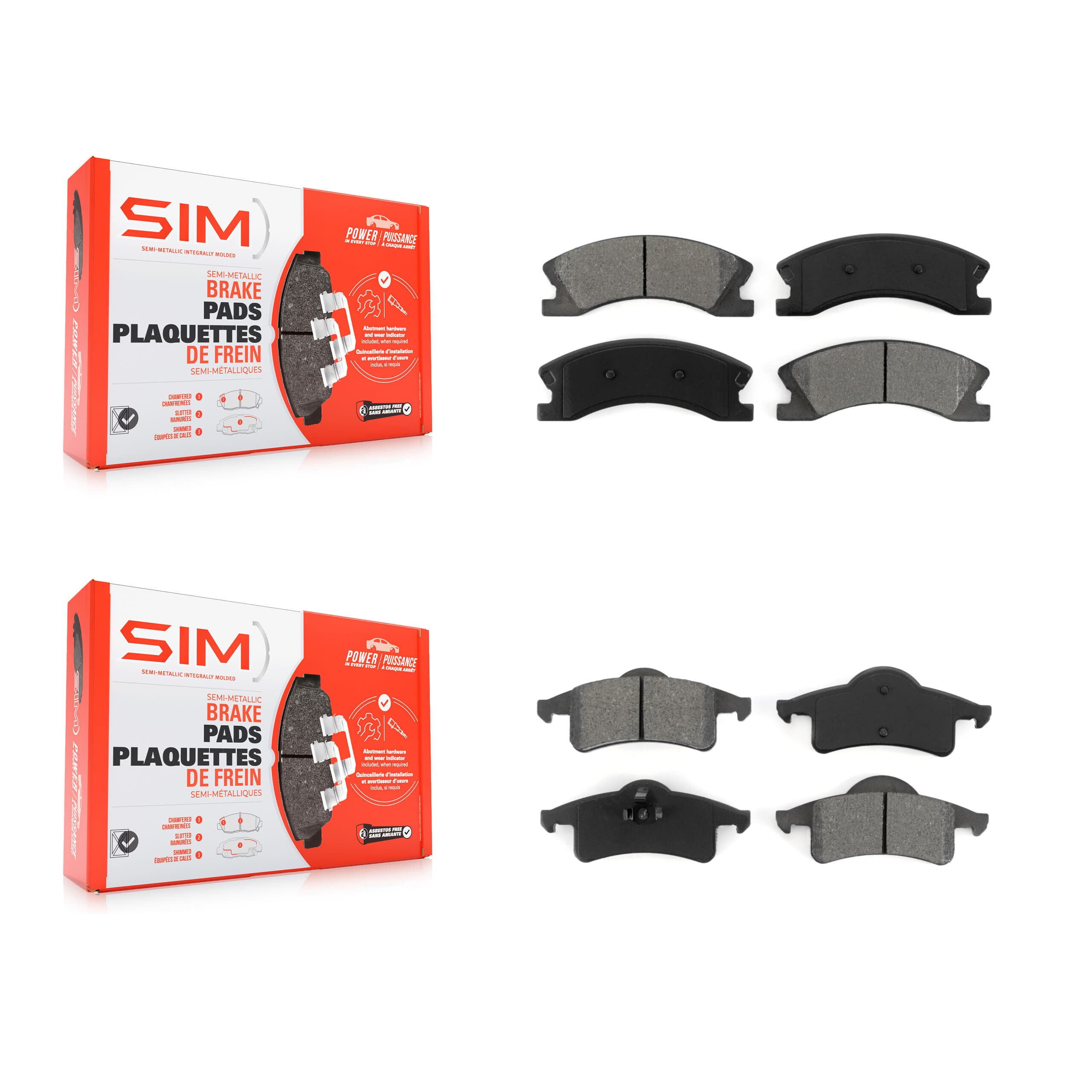 SIM - KSM-100432 - Front and Rear Disc Brake Pad Kits image 1