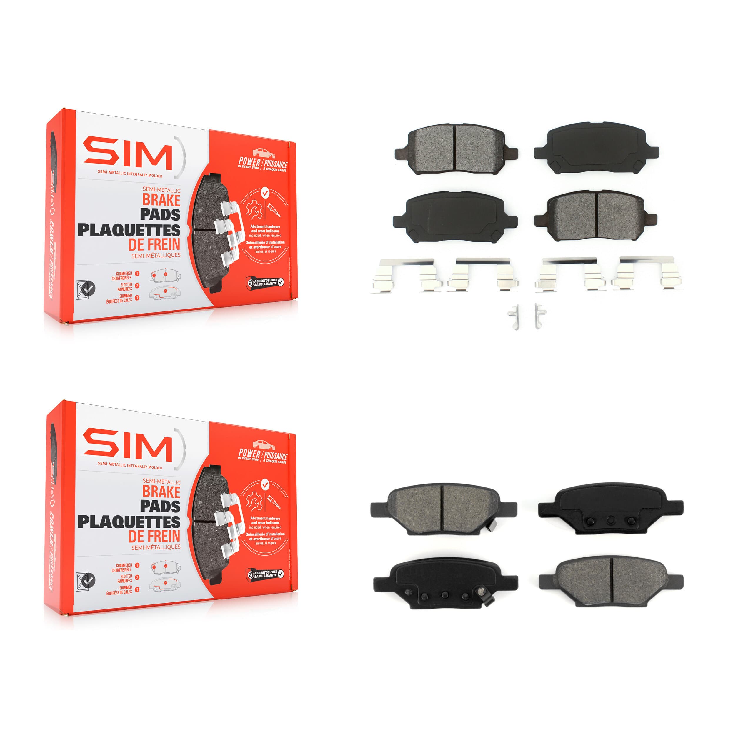 SIM - KSM-100438 - Front and Rear Disc Brake Pad Kits image 1