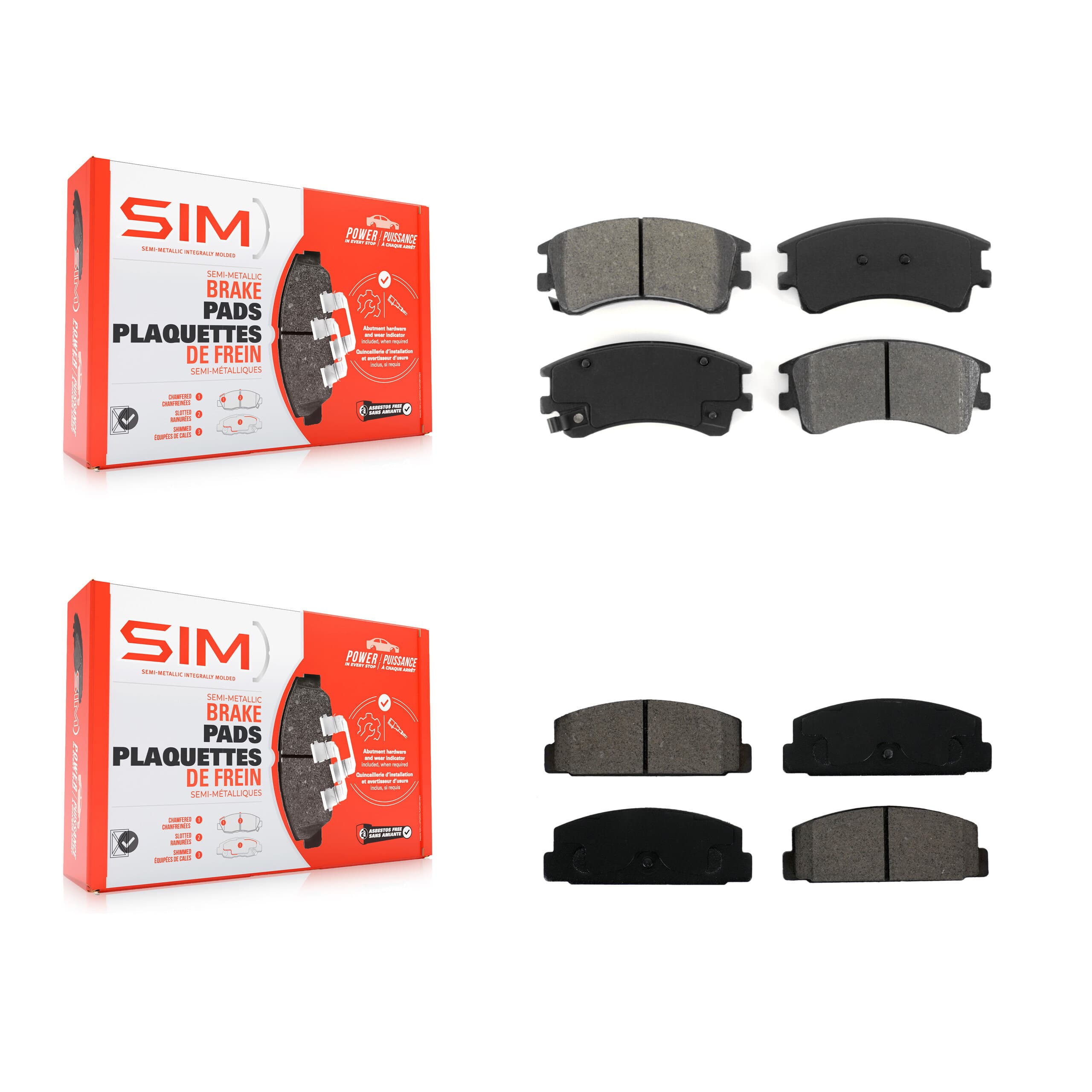 SIM - KSM-100439 - Front and Rear Disc Brake Pad Kits image 1