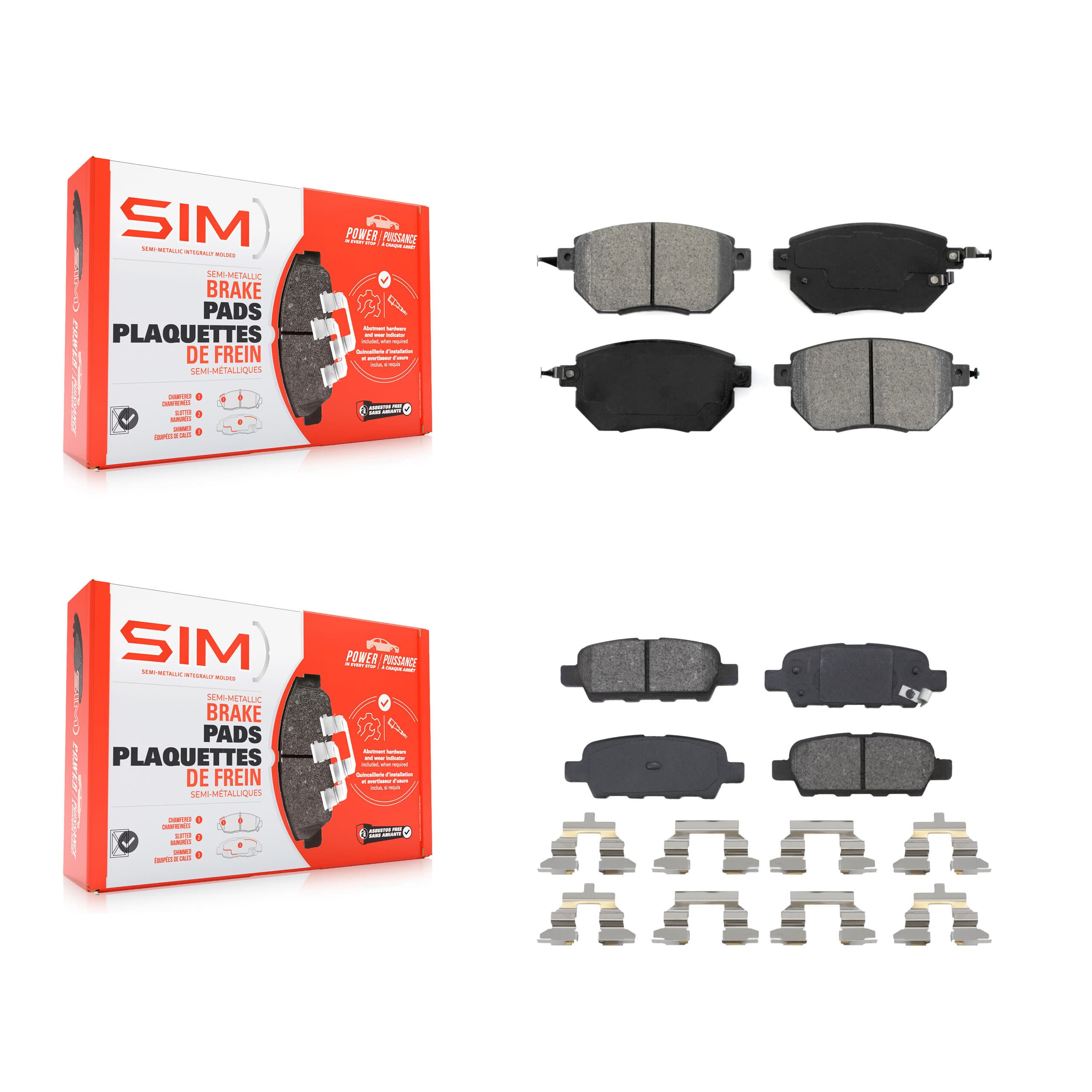 SIM - KSM-100445 - Front and Rear Disc Brake Pad Kits image 1
