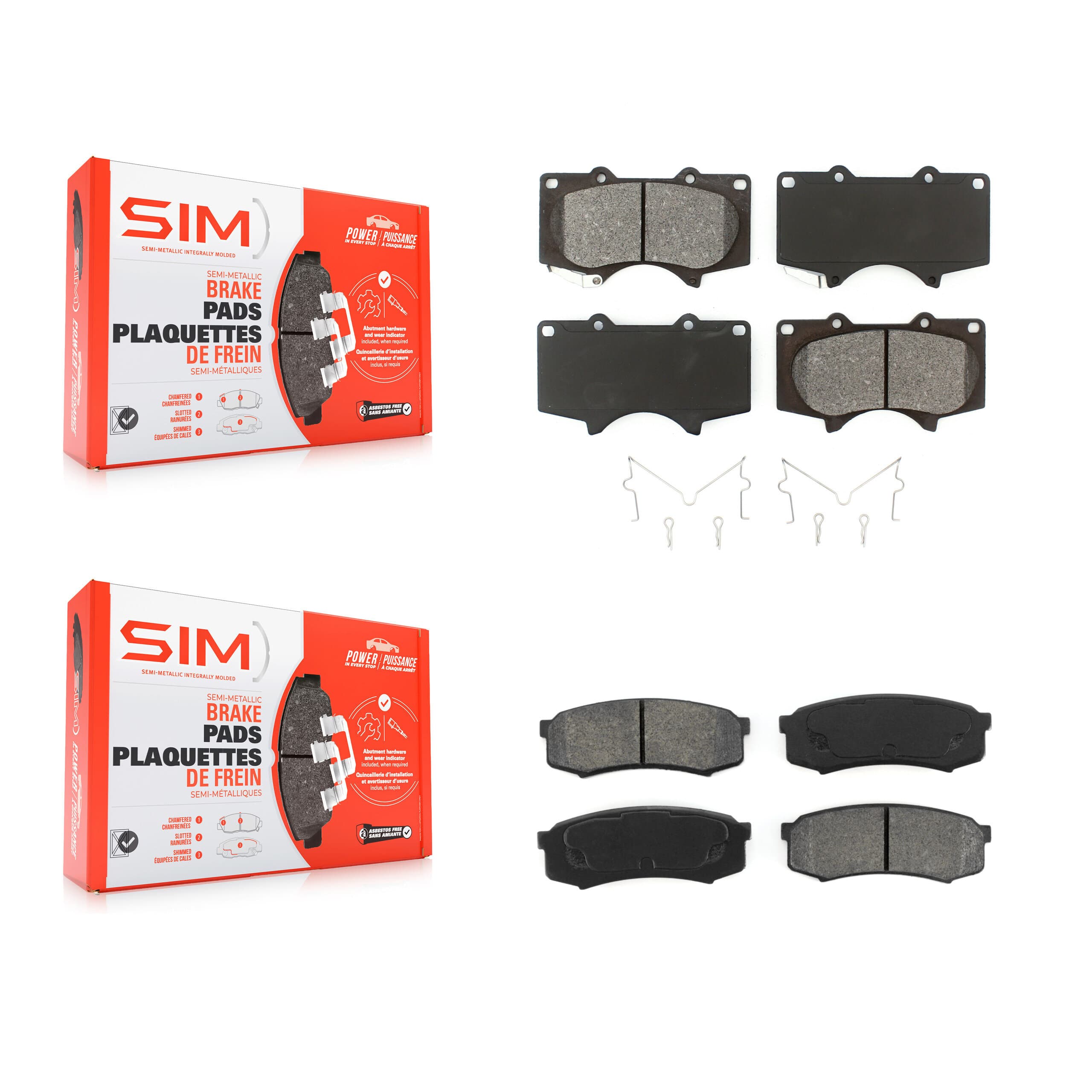 SIM - KSM-100447 - Front and Rear Disc Brake Pad Kits image 1