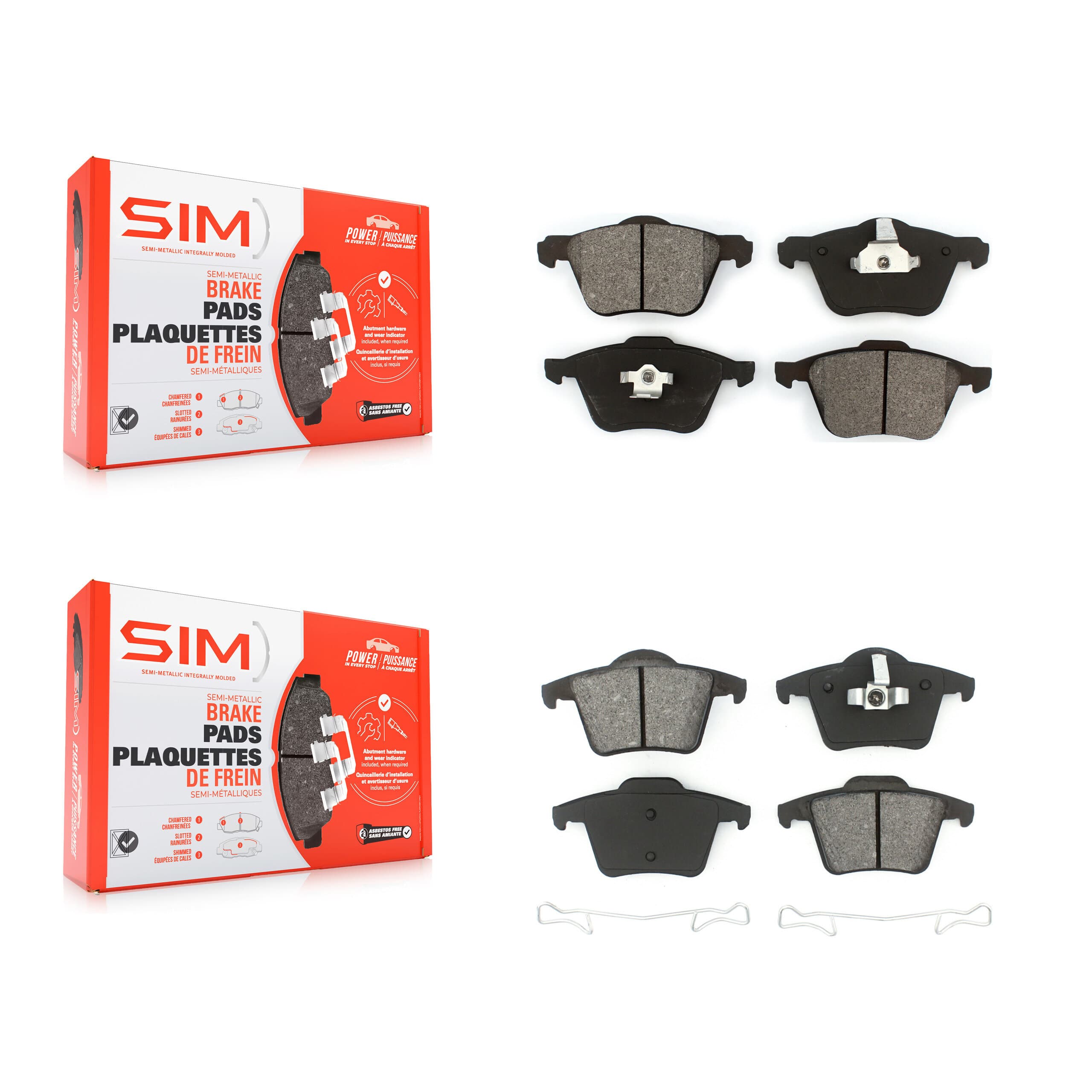 SIM - KSM-100448 - Front and Rear Disc Brake Pad Kits image 1