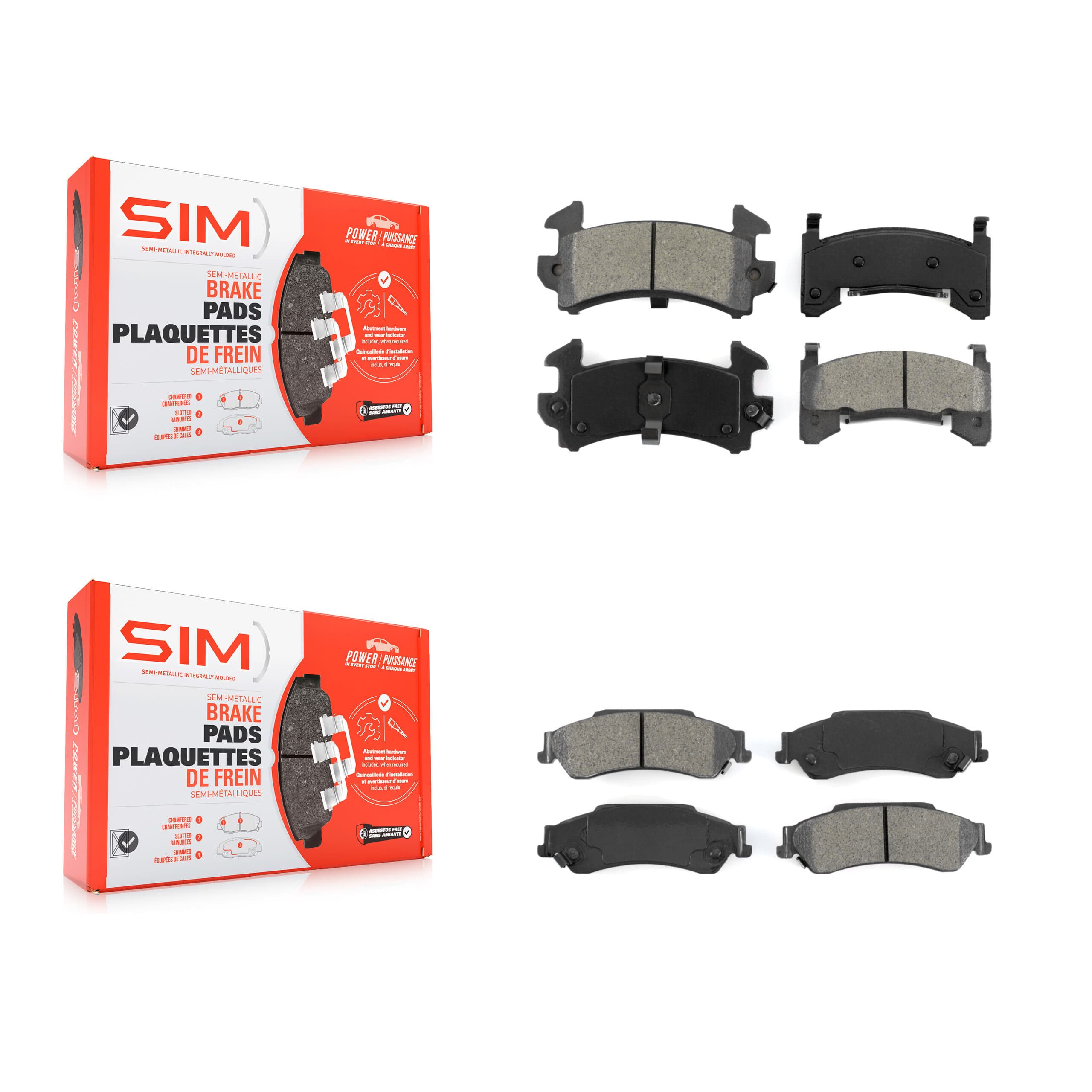SIM - KSM-100449 - Front and Rear Disc Brake Pad Kits image 1