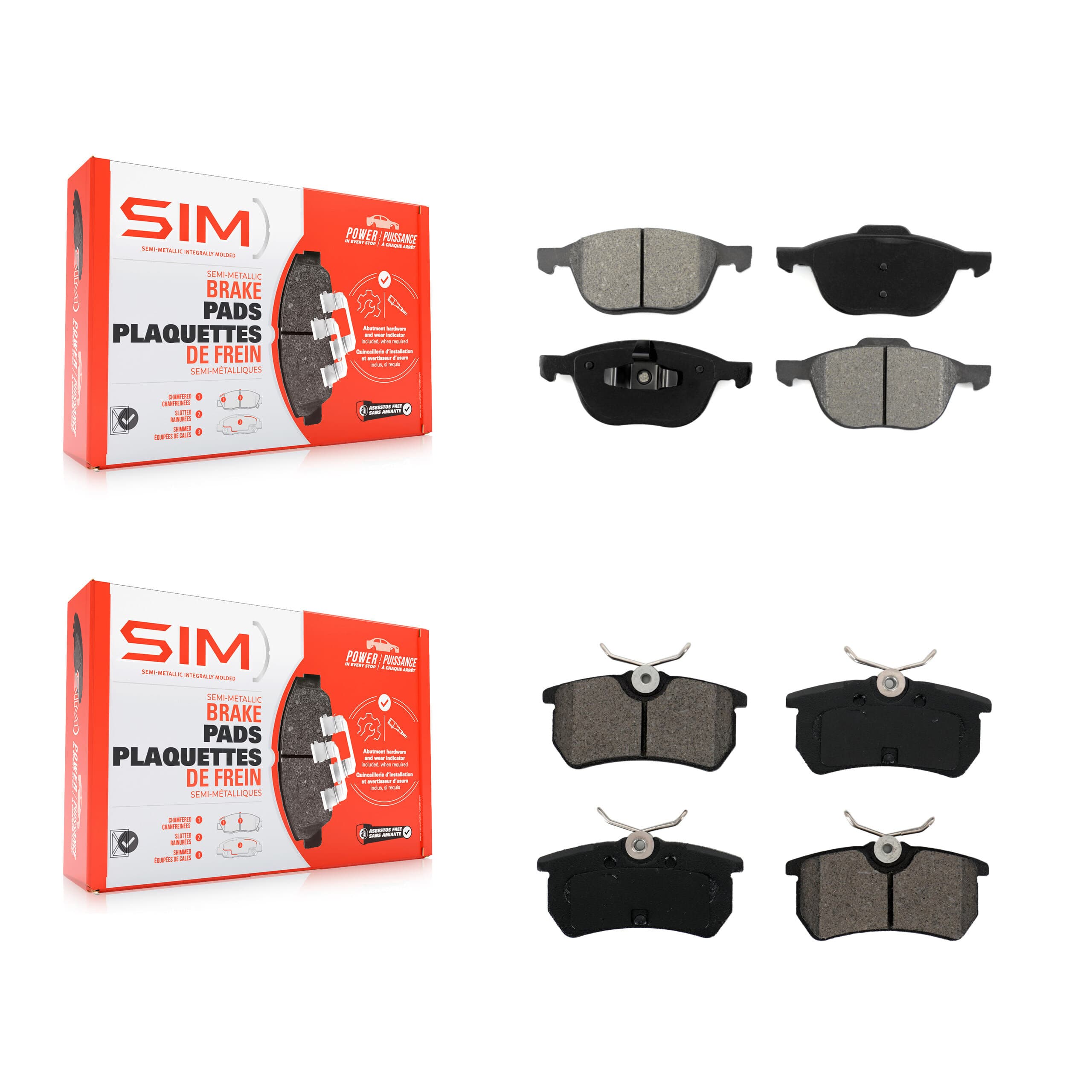 SIM - KSM-100451 - Front and Rear Disc Brake Pad Kits image 1