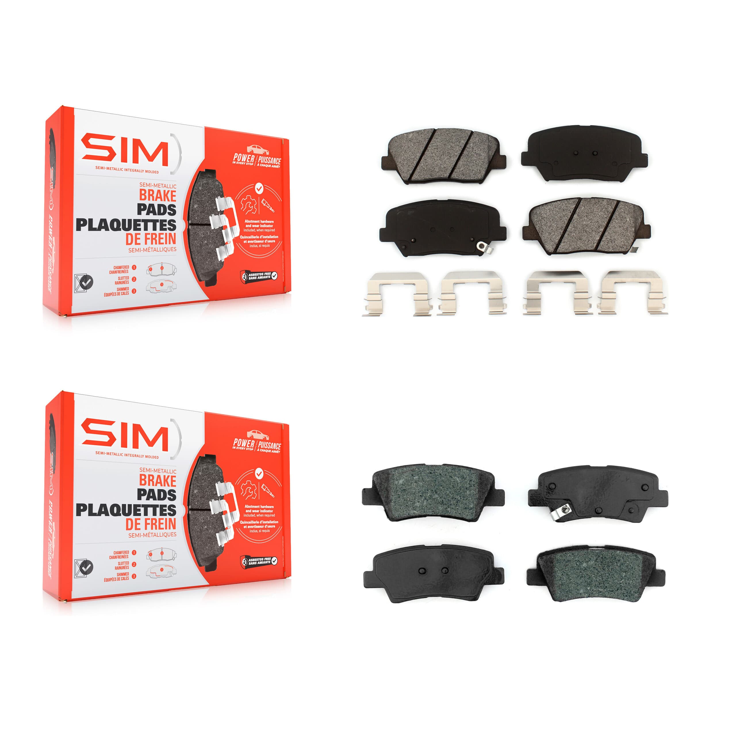 SIM - KSM-100455 - Front and Rear Disc Brake Pad Kits image 1