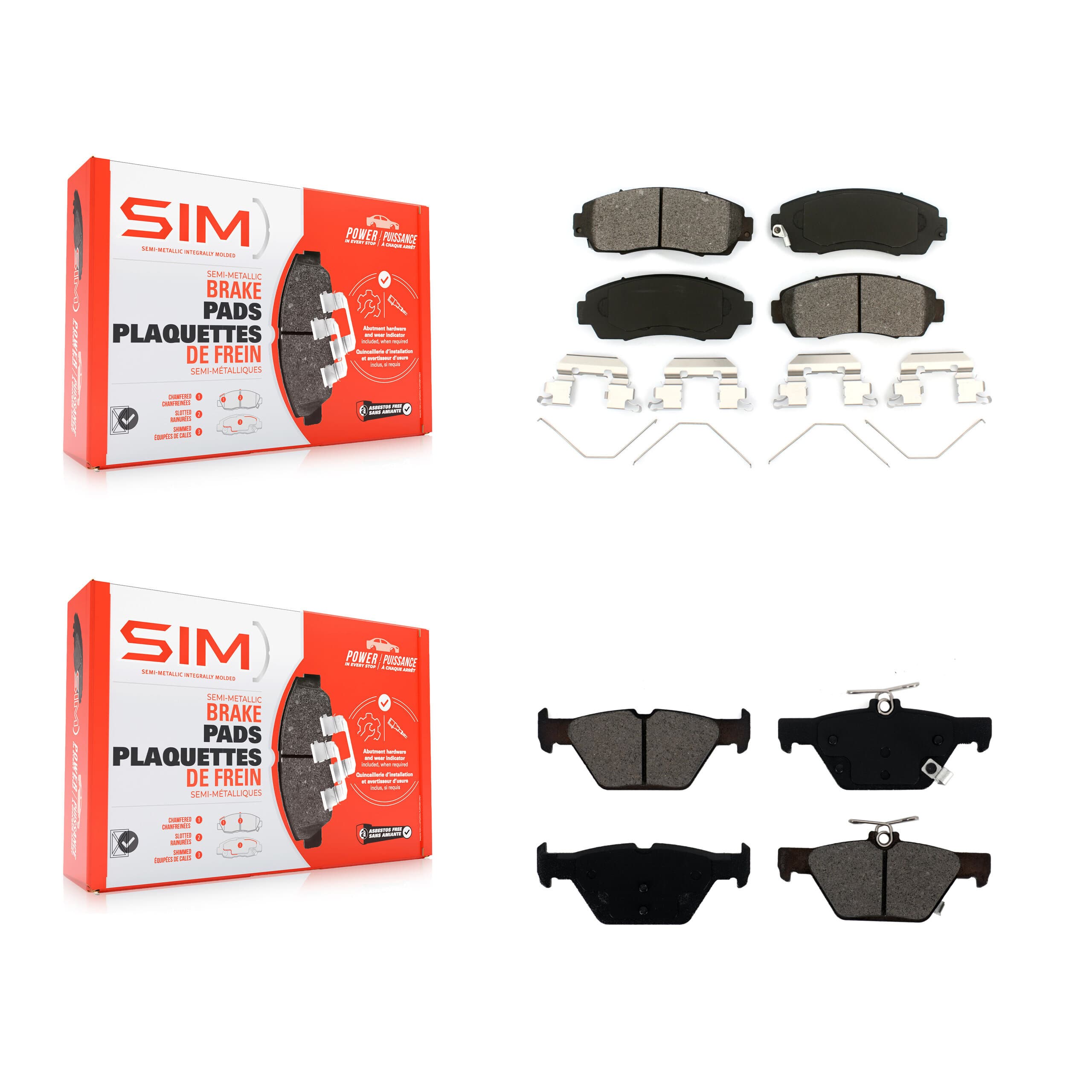 SIM - KSM-100457 - Front and Rear Disc Brake Pad Kits image 1