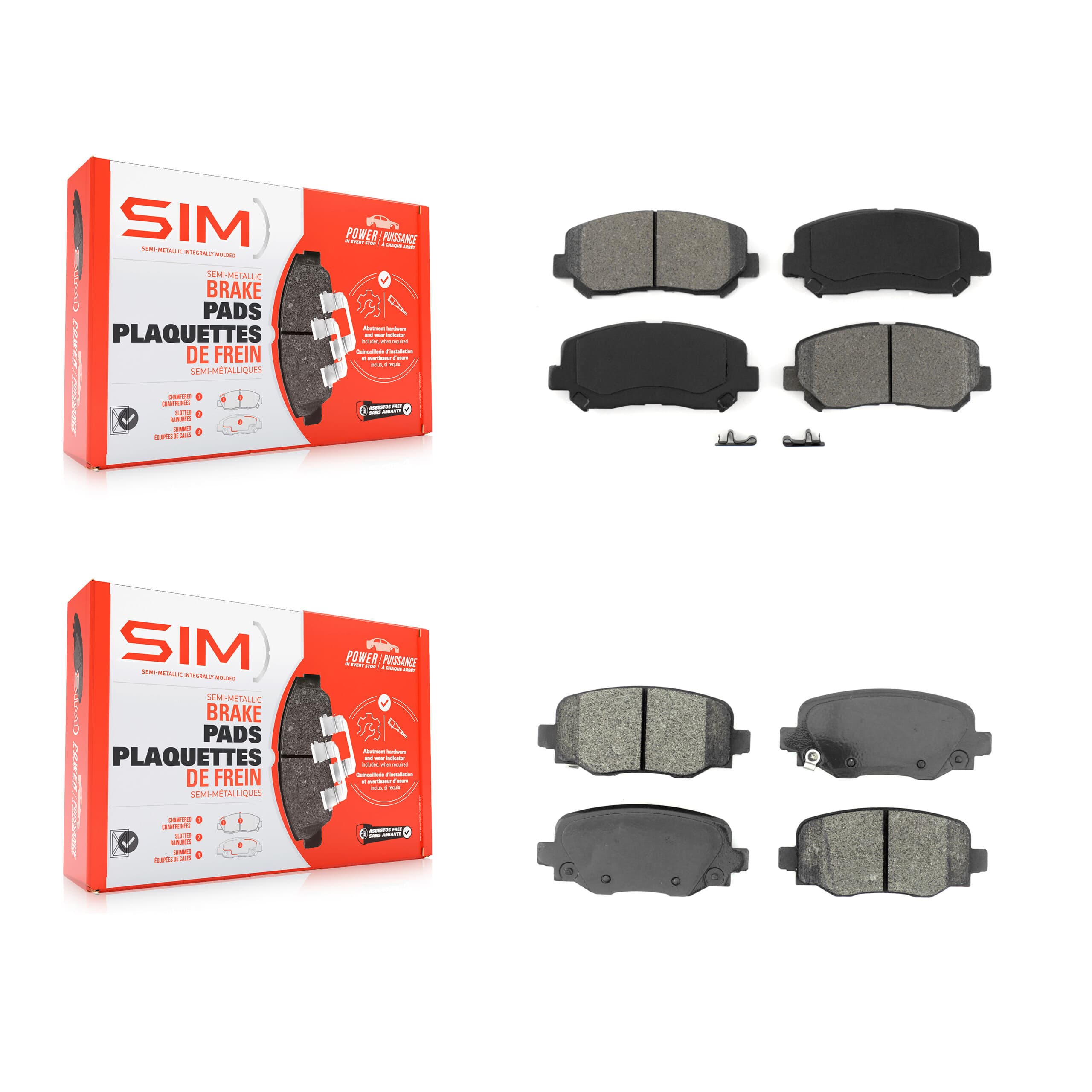 SIM - KSM-100458 - Front and Rear Disc Brake Pad Kits image 1