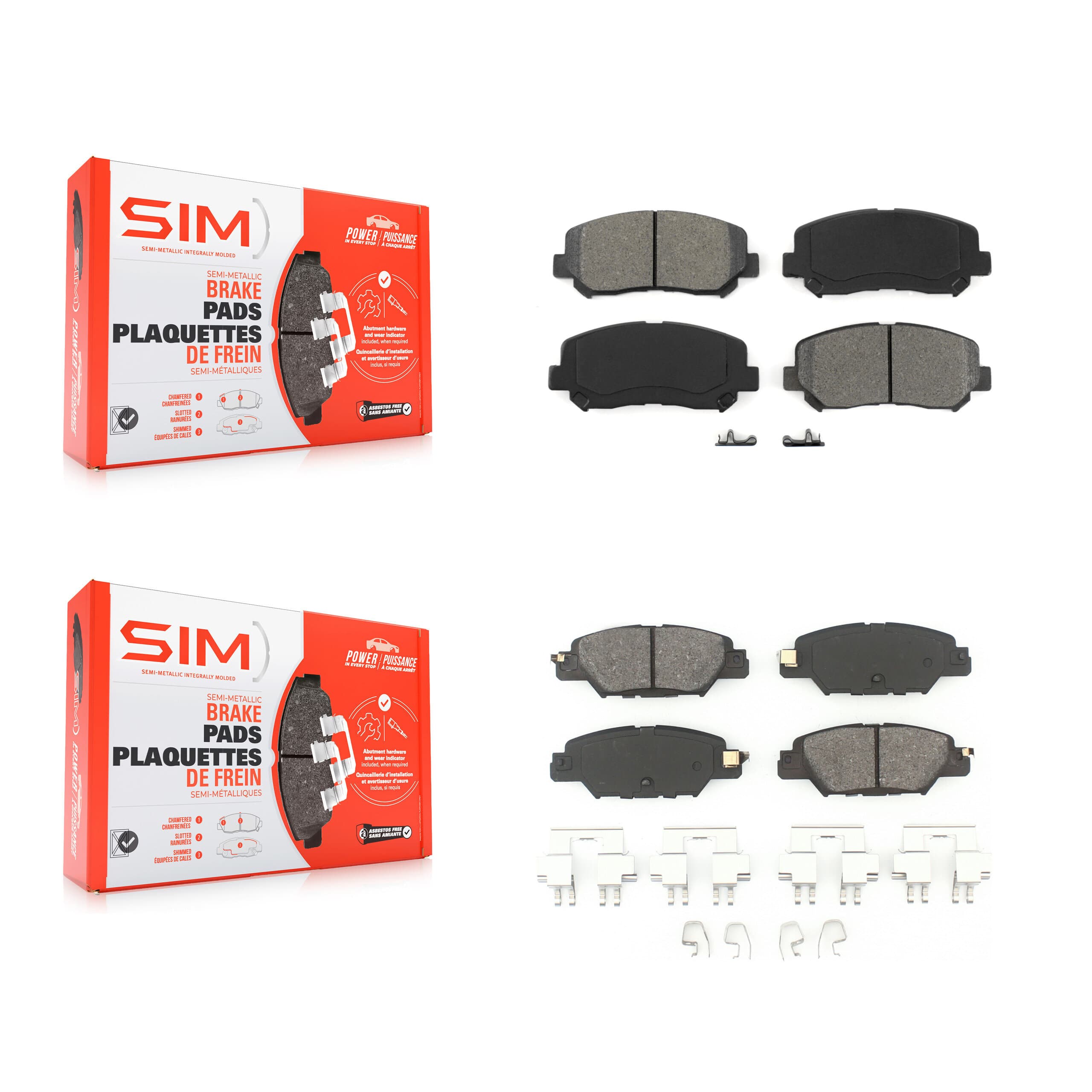 SIM - KSM-100459 - Front and Rear Disc Brake Pad Kits image 1