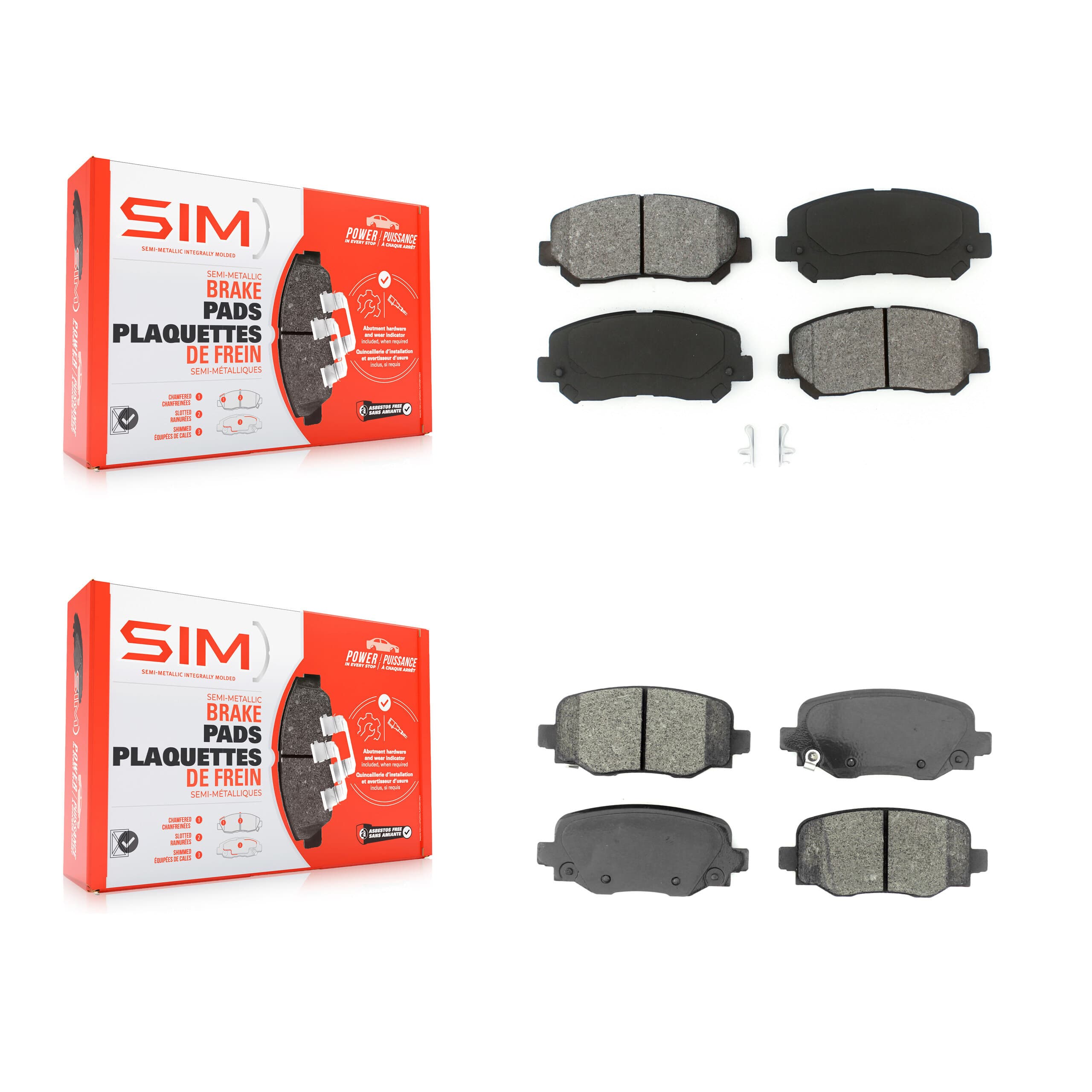SIM - KSM-100460 - Front and Rear Disc Brake Pad Kits image 1
