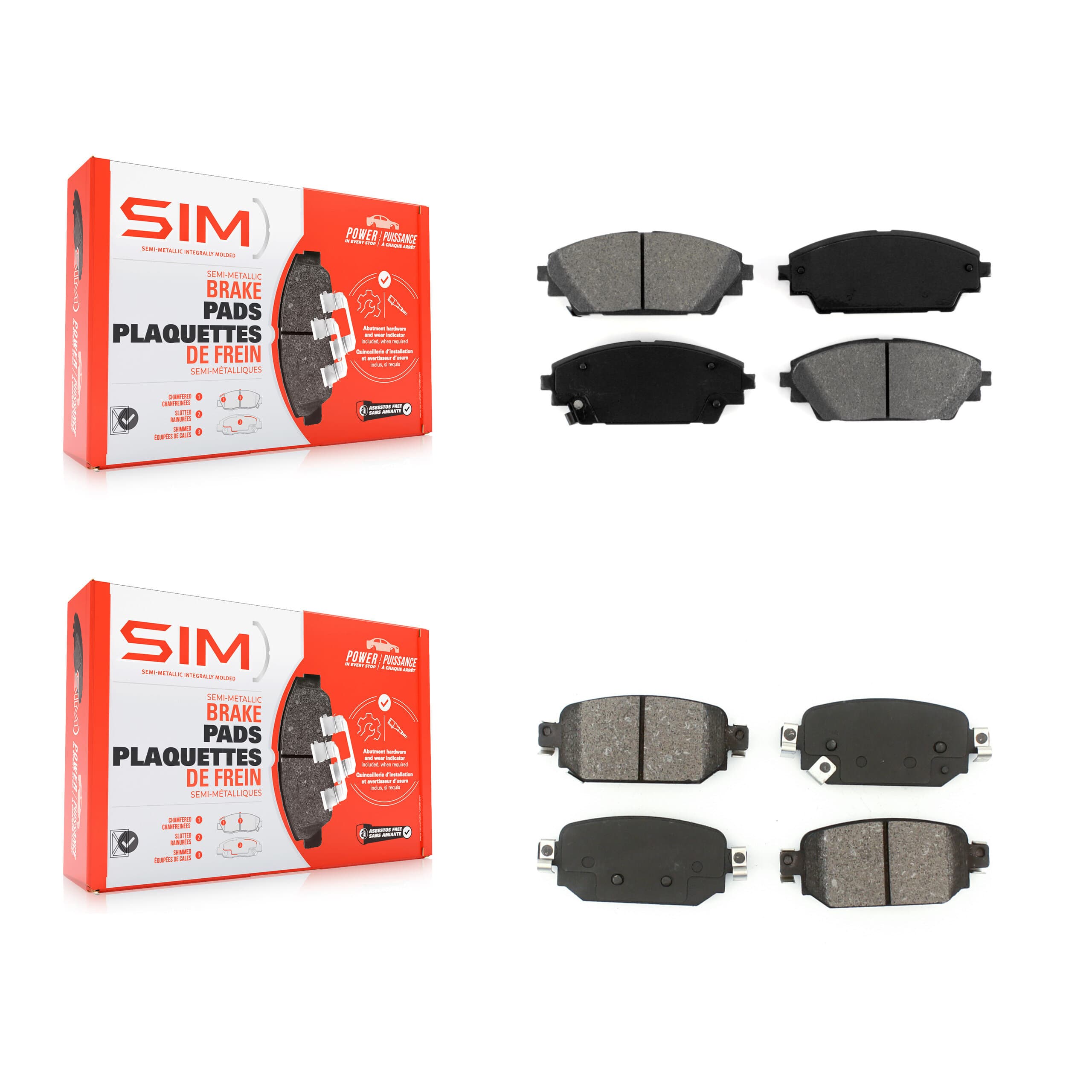 SIM - KSM-100464 - Front and Rear Disc Brake Pad Kits image 1