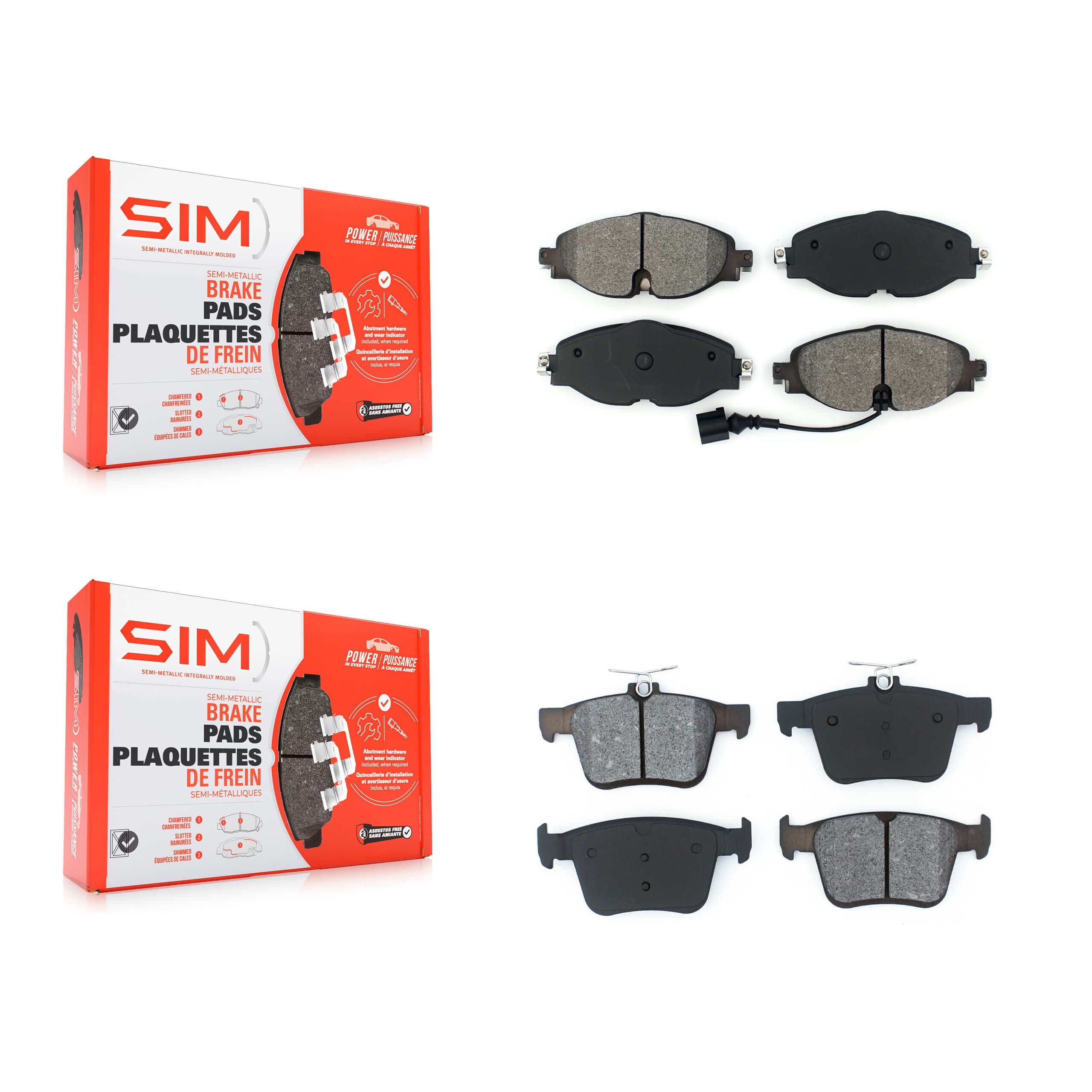 SIM - KSM-100466 - Front and Rear Disc Brake Pad Kits image 1