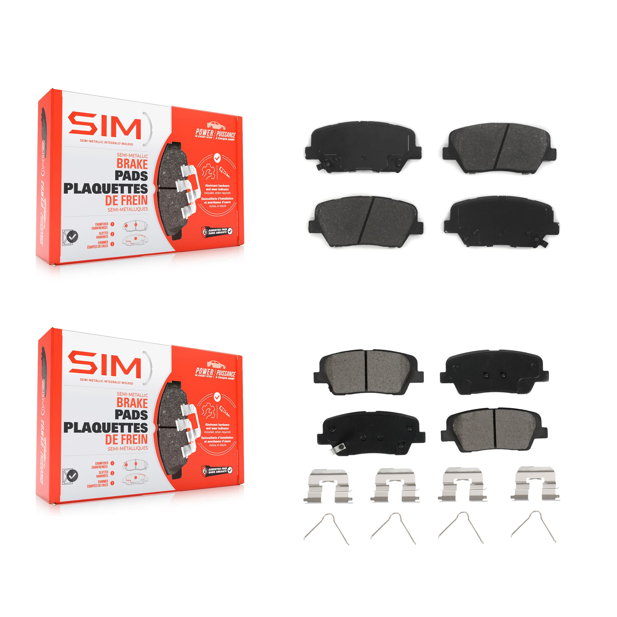 SIM - KSM-100469 - Front and Rear Disc Brake Pad Kits image 1