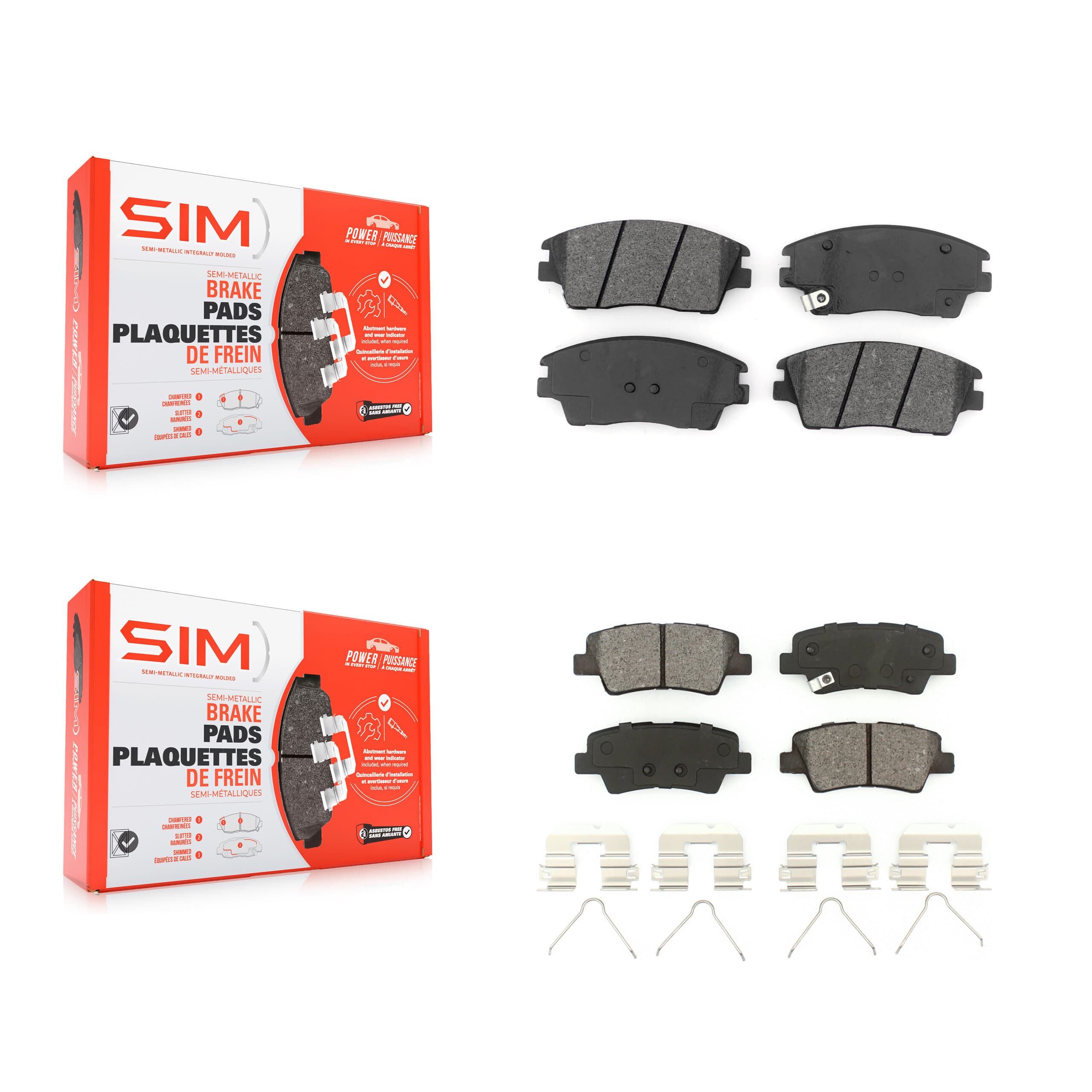 SIM - KSM-100472 - Front and Rear Disc Brake Pad Kits image 1