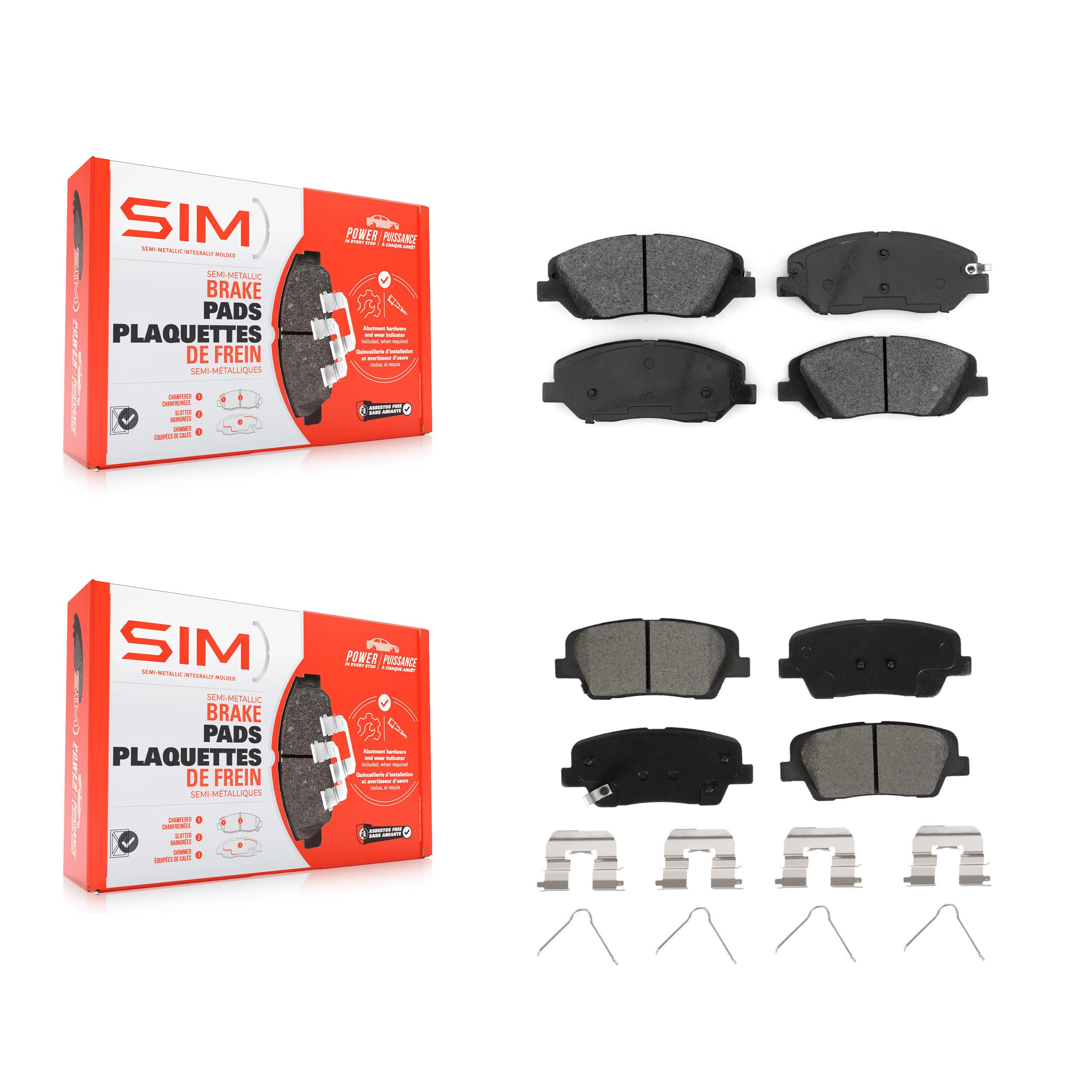 SIM - KSM-100474 - Front and Rear Disc Brake Pad Kits image 1