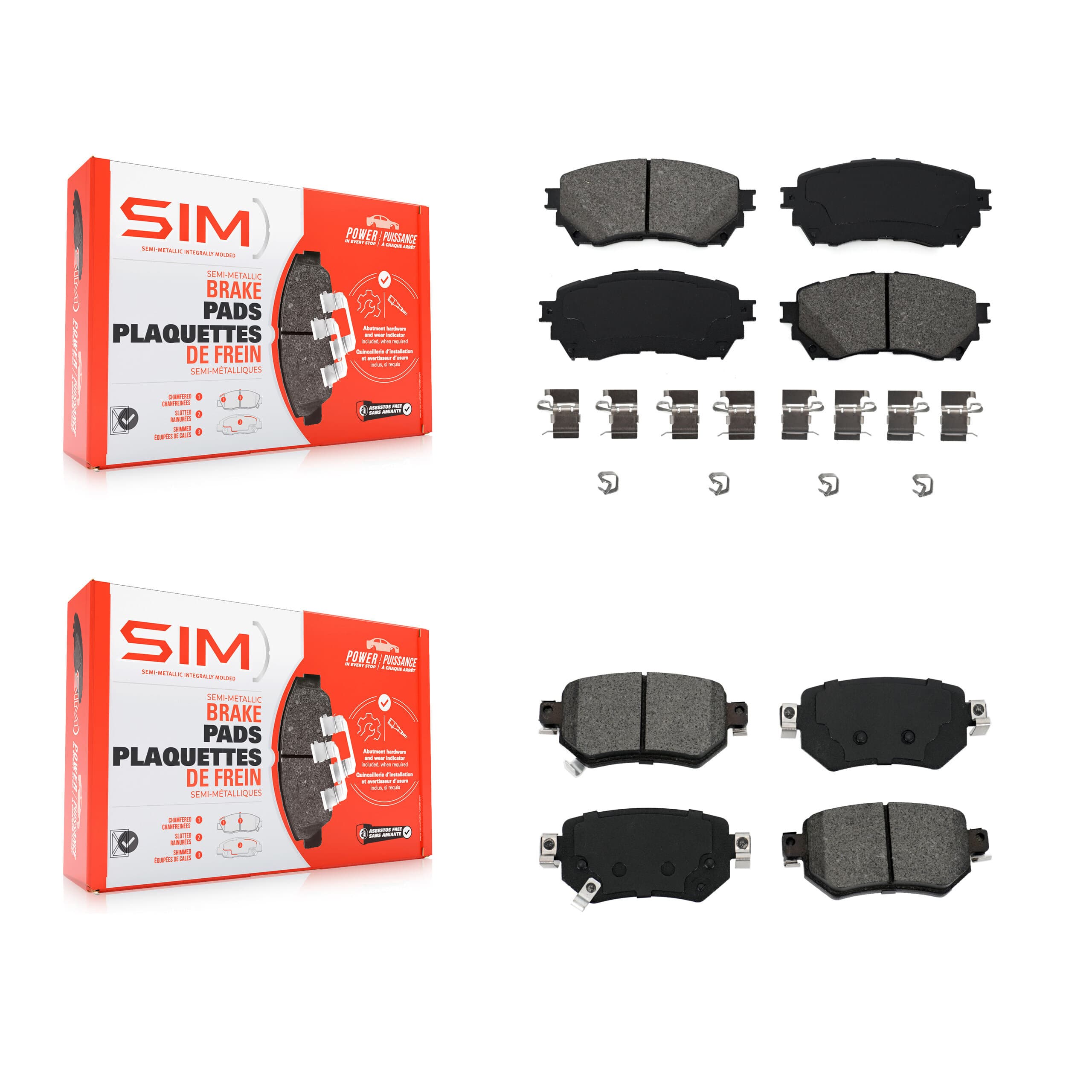 SIM - KSM-100479 - Front and Rear Disc Brake Pad Kits image 1