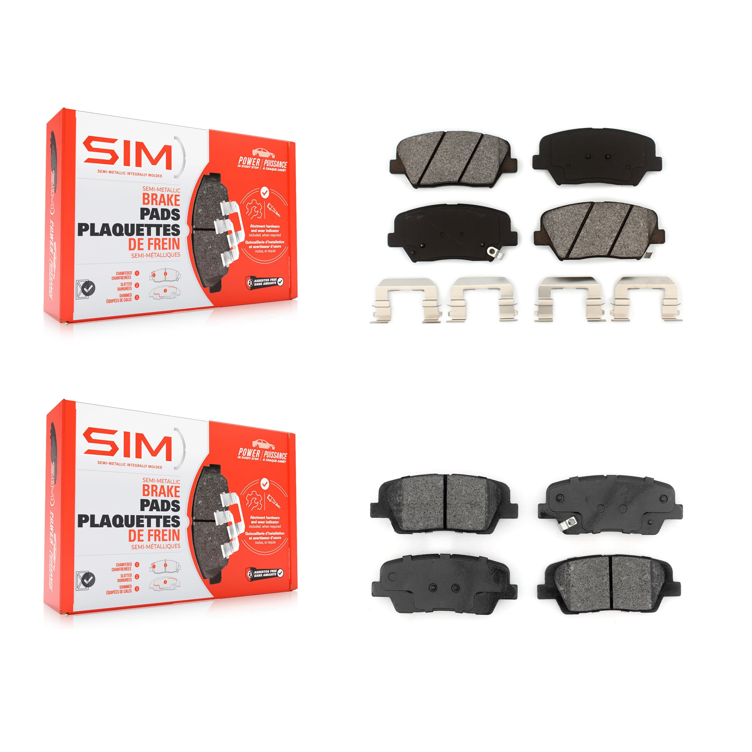 SIM - KSM-100480 - Front and Rear Disc Brake Pad Kits image 1