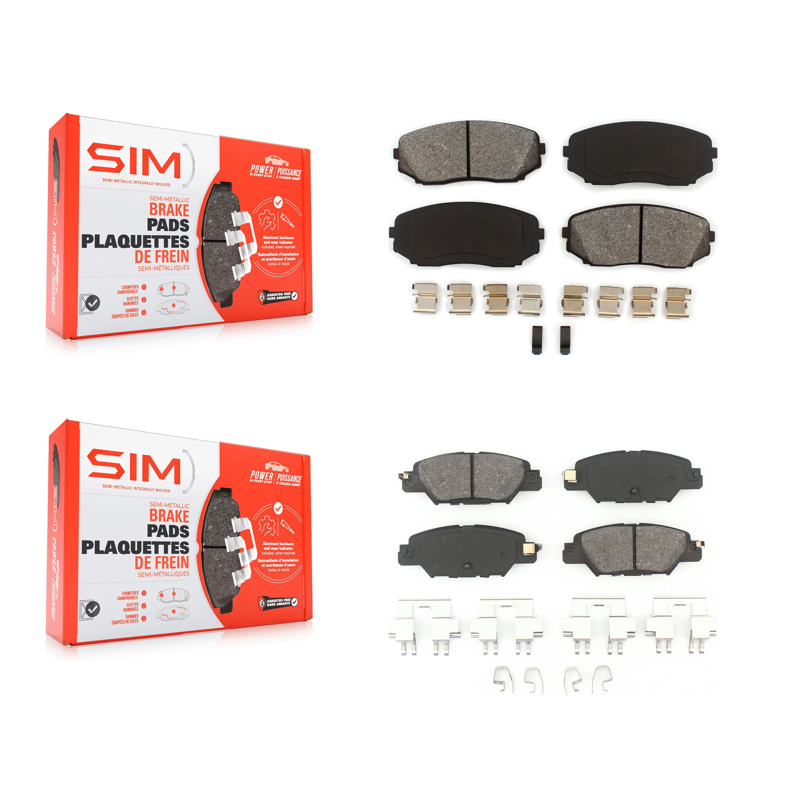 SIM - KSM-100481 - Front and Rear Disc Brake Pad Kits image 1