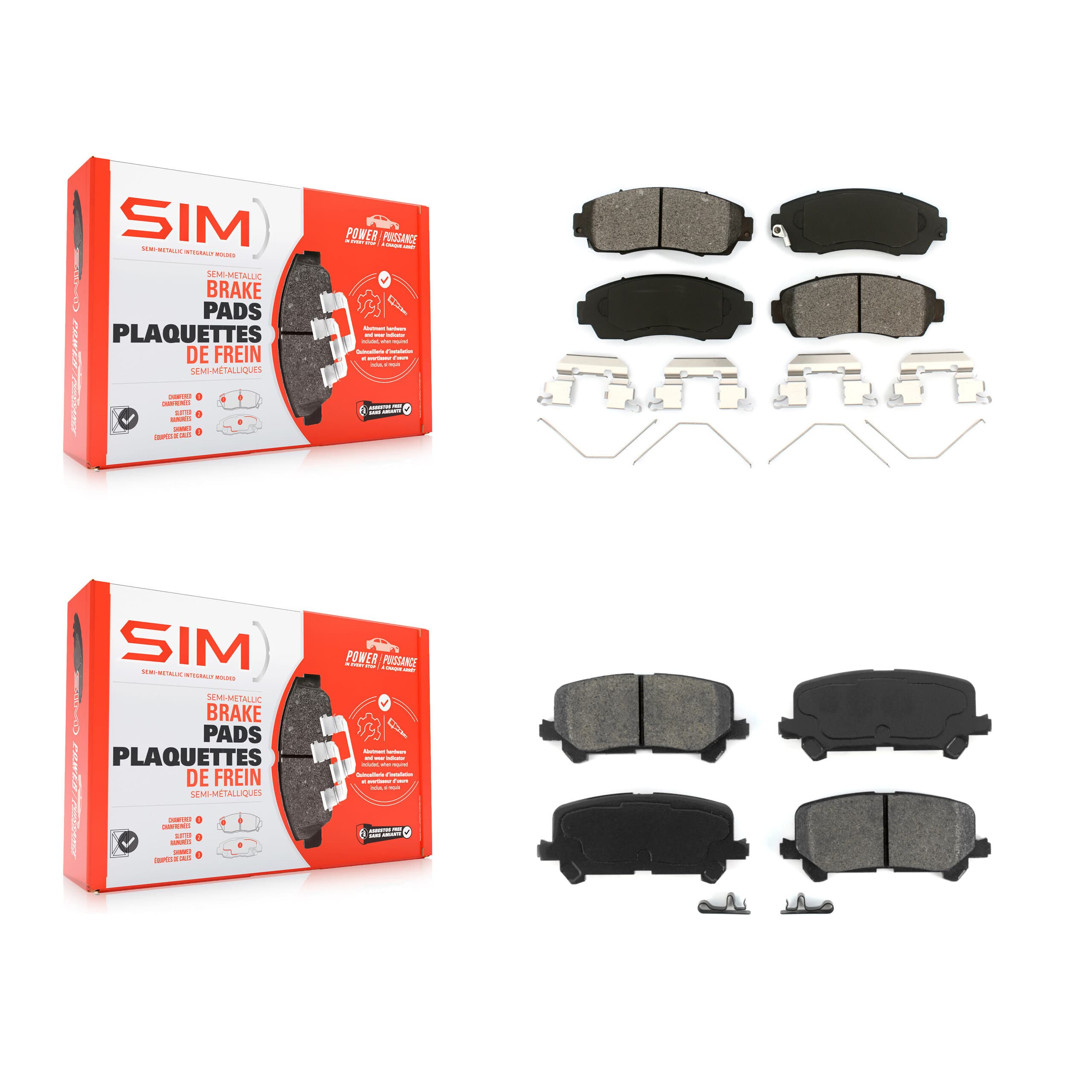 SIM - KSM-100482 - Front and Rear Disc Brake Pad Kits image 1