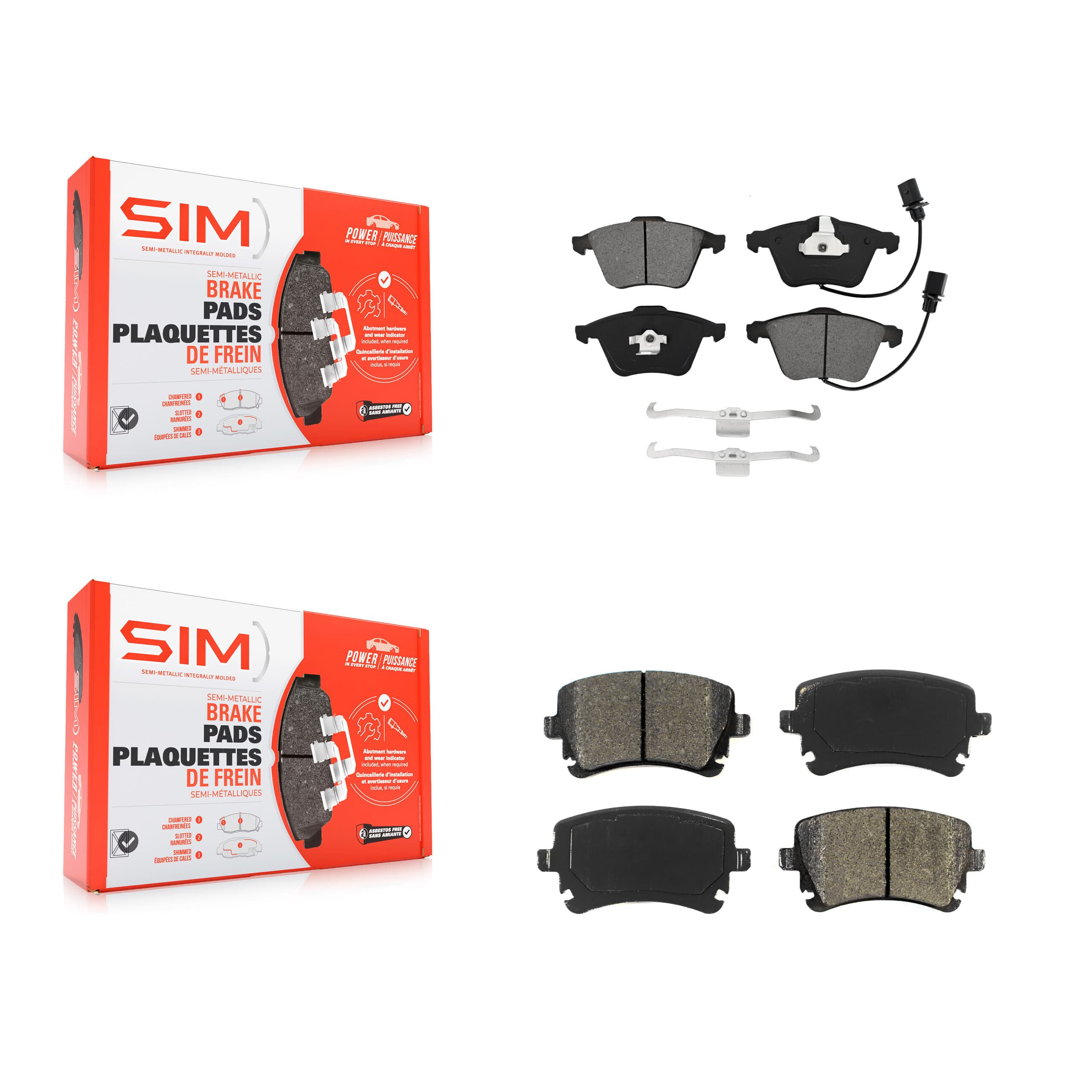 SIM - KSM-100489 - Front and Rear Disc Brake Pad Kits image 1