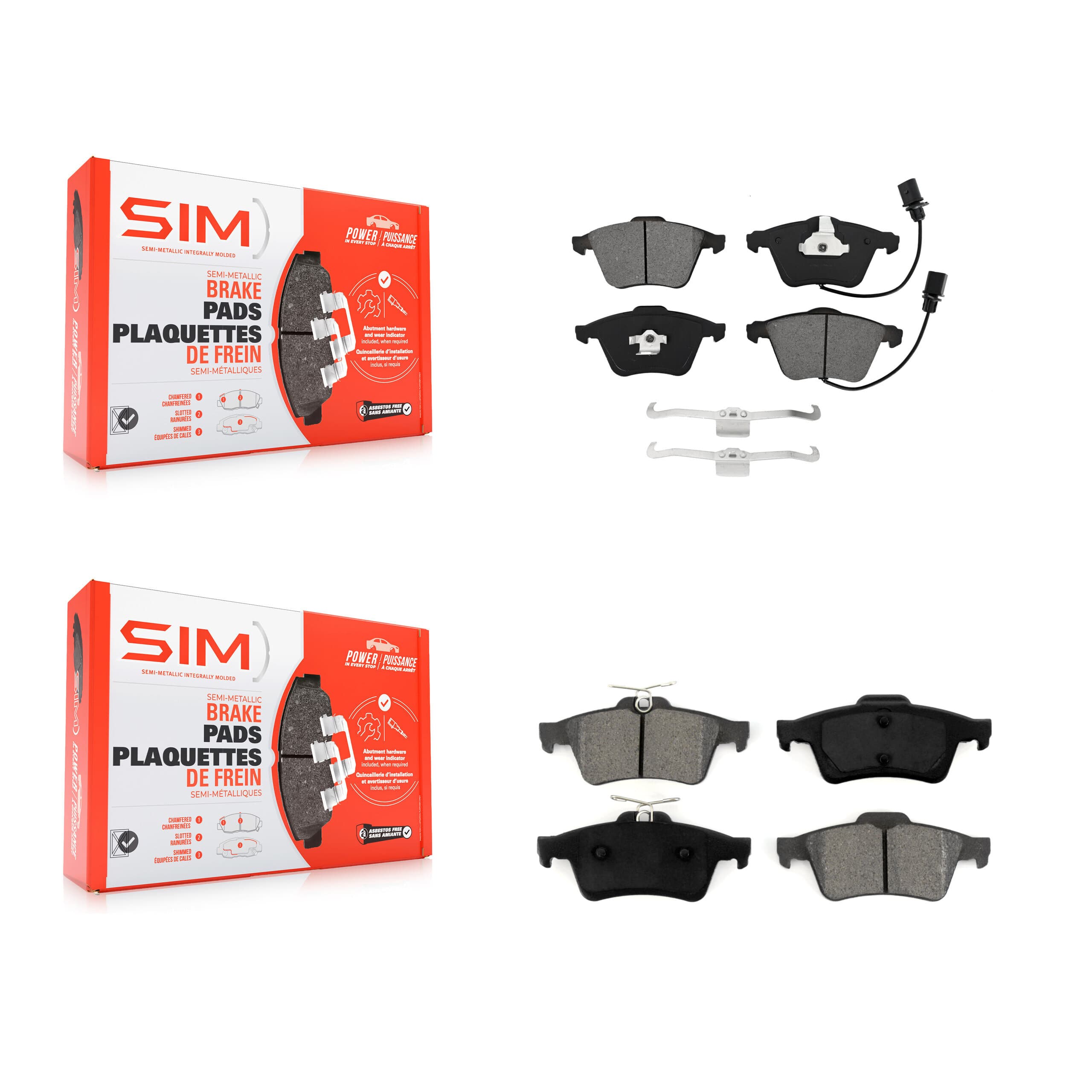 SIM - KSM-100490 - Front and Rear Disc Brake Pad Kits image 1