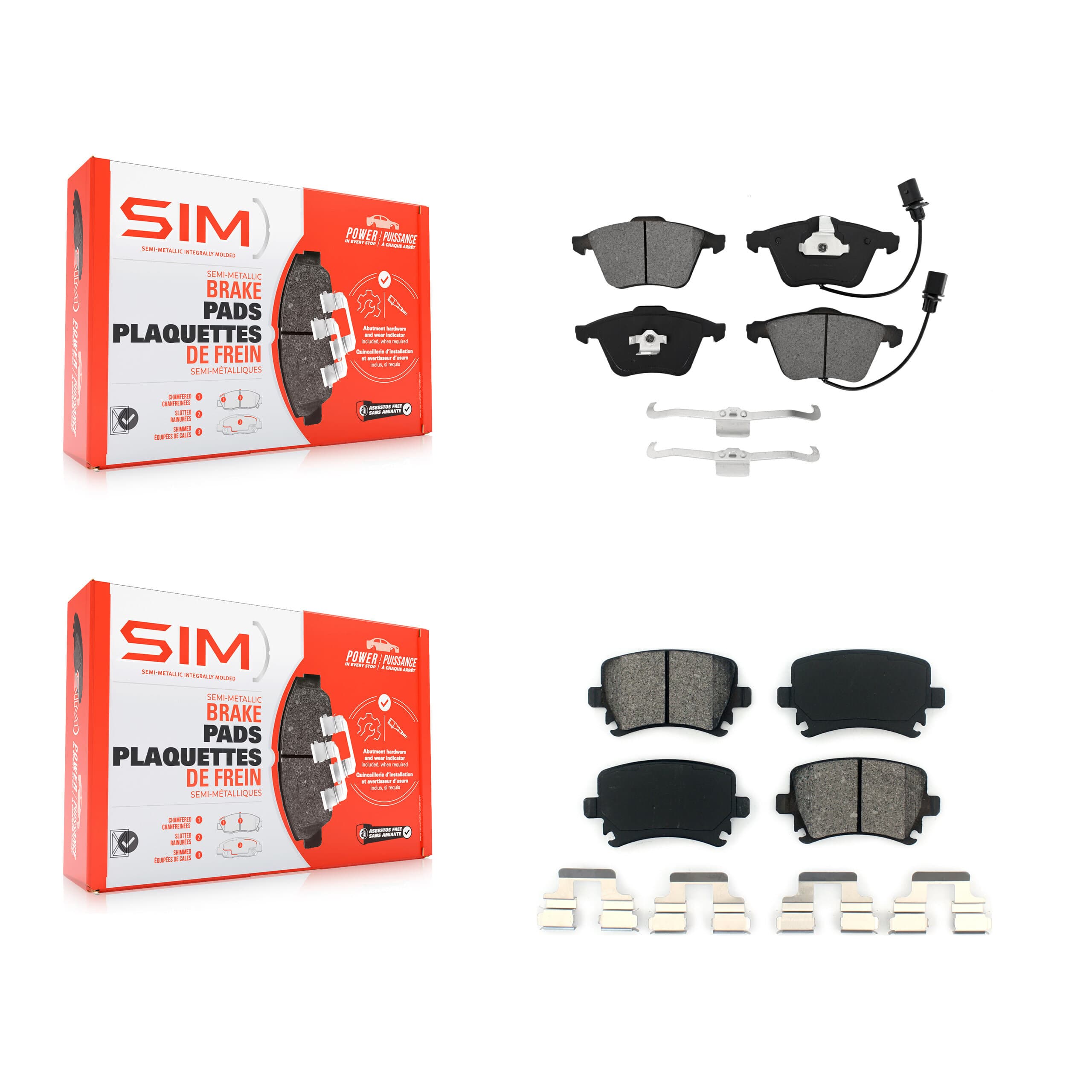 SIM - KSM-100491 - Front and Rear Disc Brake Pad Kits image 1