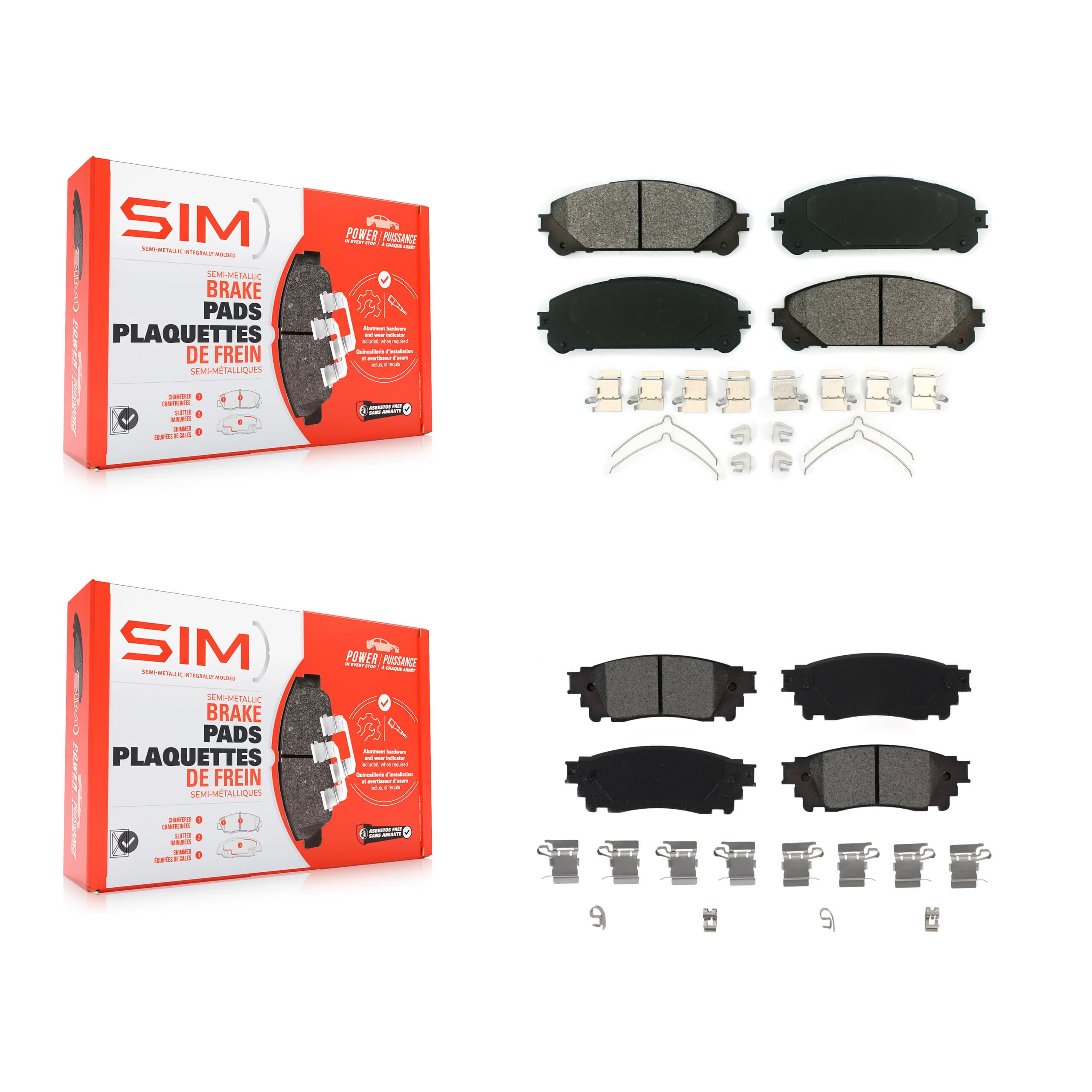 SIM - KSM-100496 - Front and Rear Disc Brake Pad Kits image 1