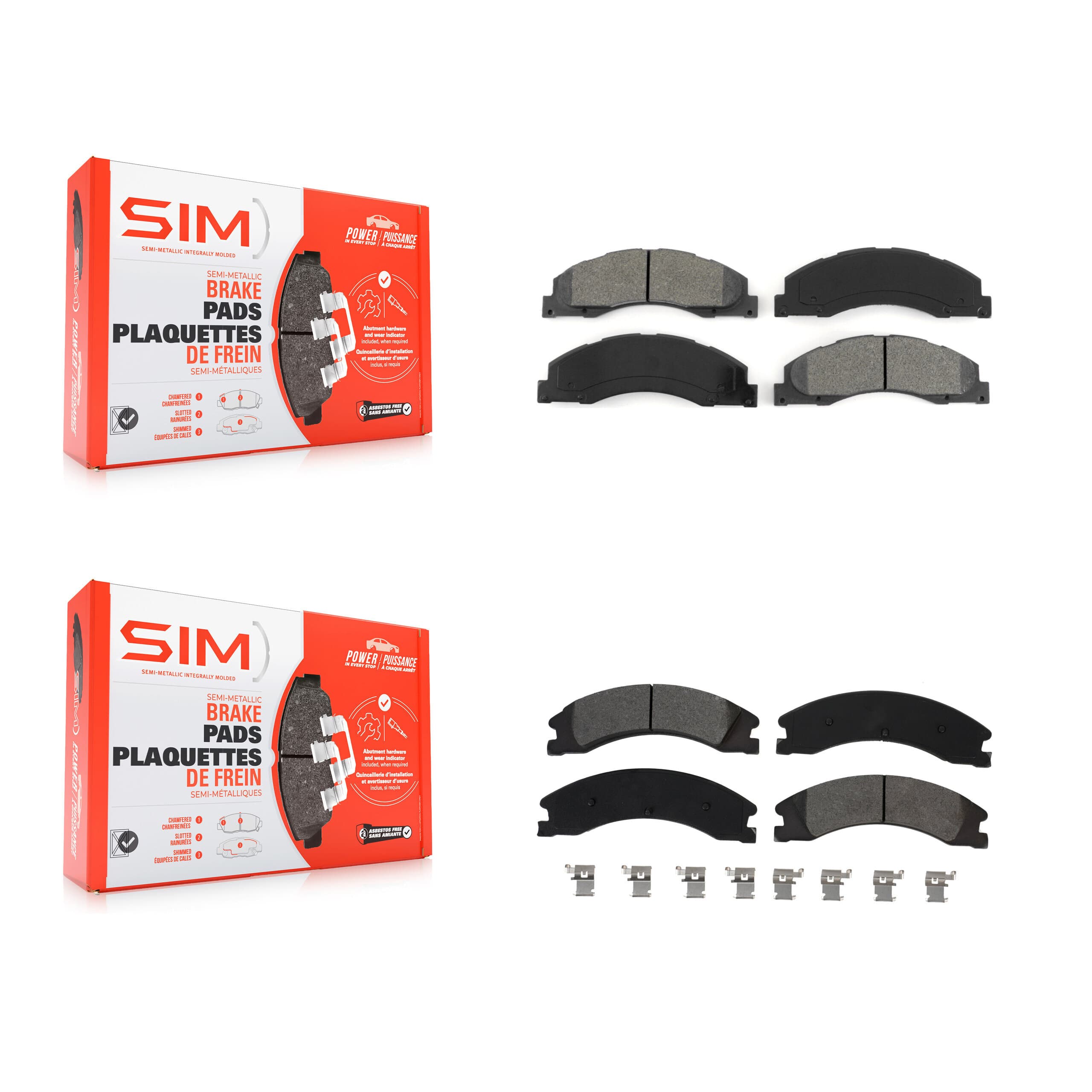 SIM - KSM-100498 - Front and Rear Disc Brake Pad Kits image 1