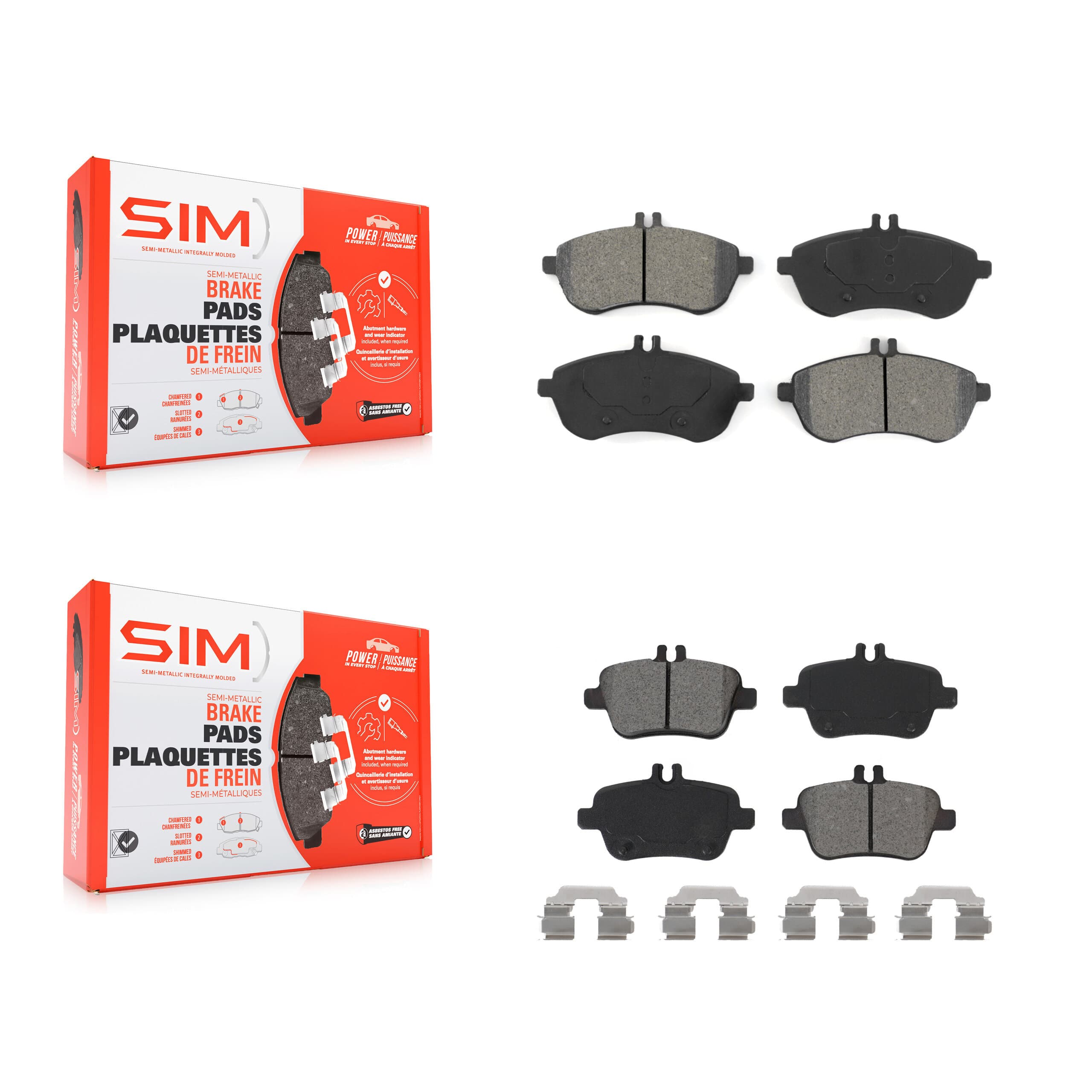 SIM - KSM-100499 - Front and Rear Disc Brake Pad Kits image 1