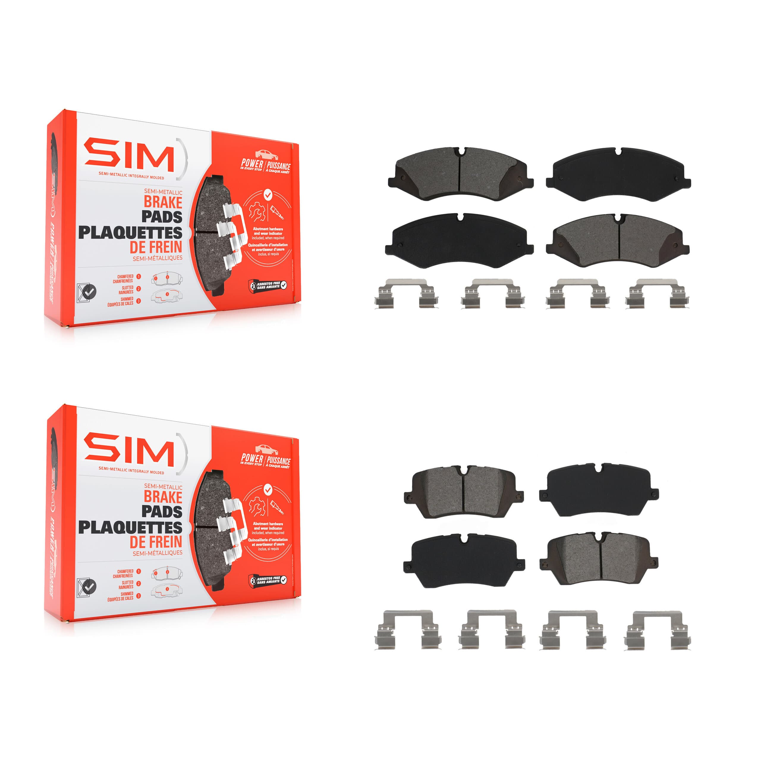 SIM - KSM-100504 - Front and Rear Disc Brake Pad Kits image 1