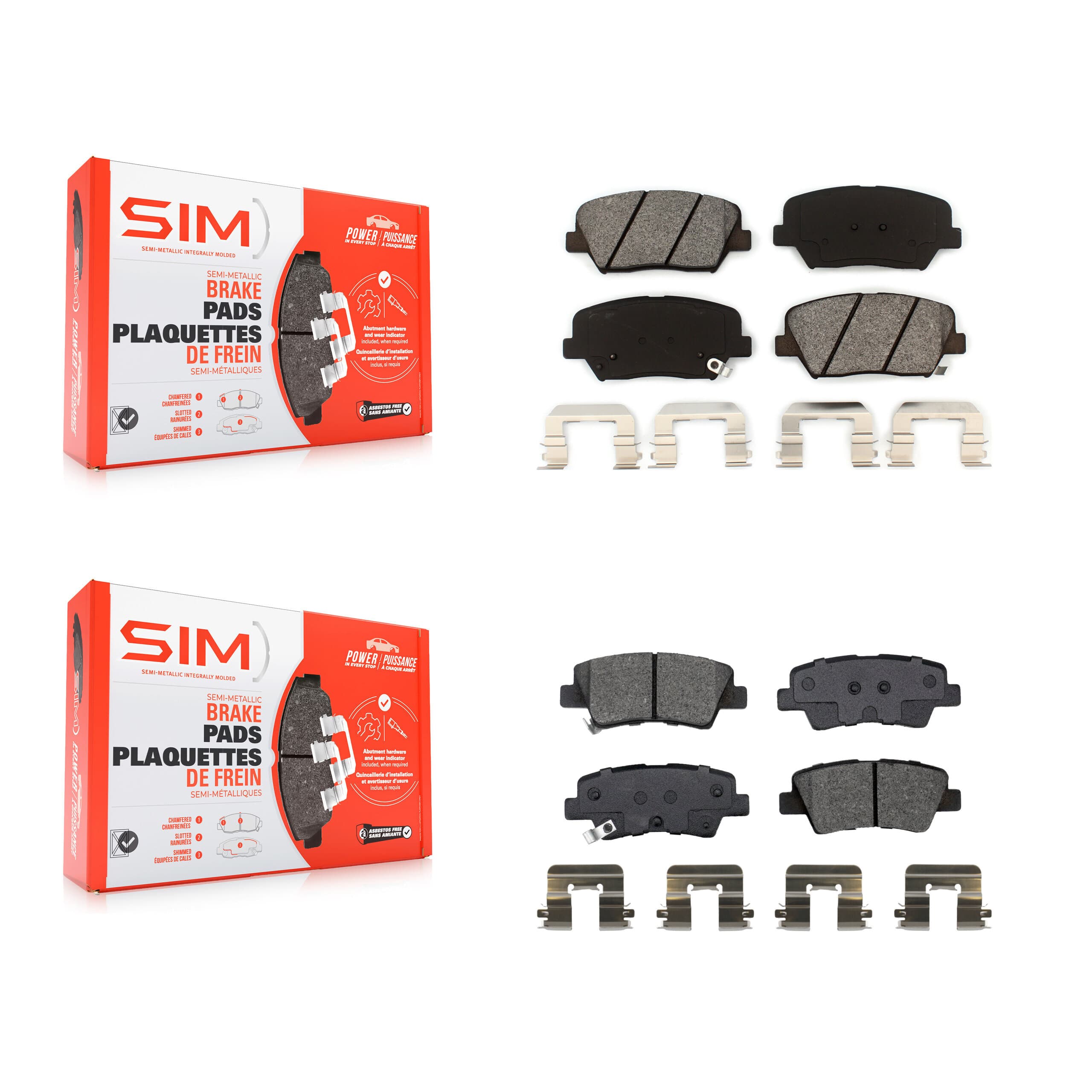 SIM - KSM-100505 - Front and Rear Disc Brake Pad Kits image 1